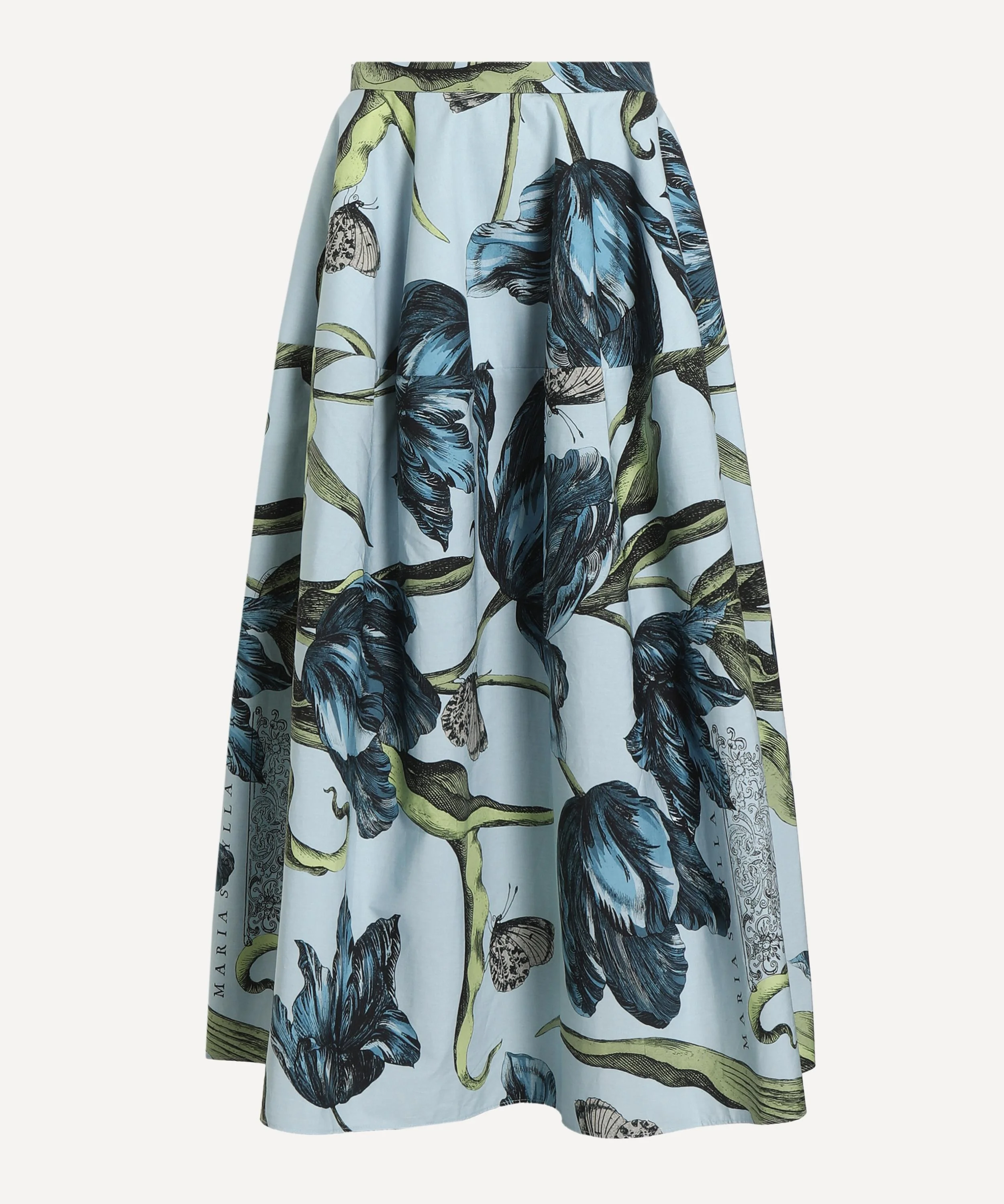 Floral Print Full Midi Skirt - 1