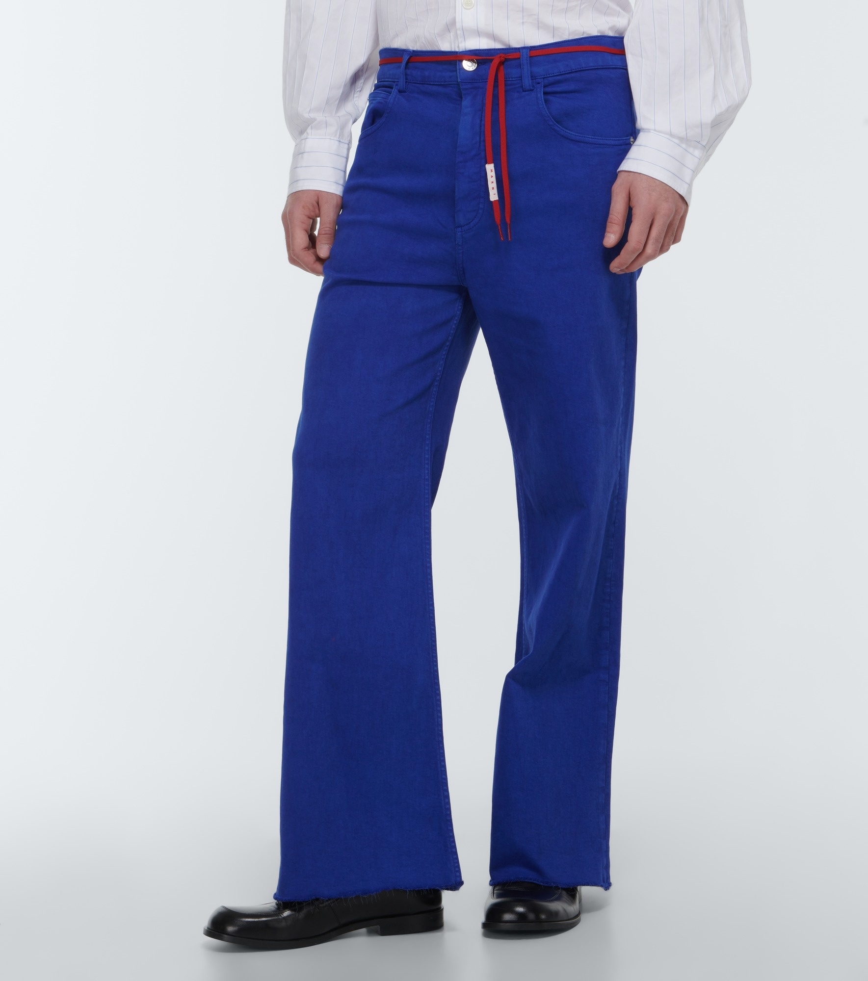 Mid-rise straight cotton-blend pants - 3