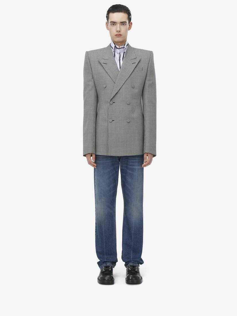 Houndstooth Double-breasted Jacket - 3