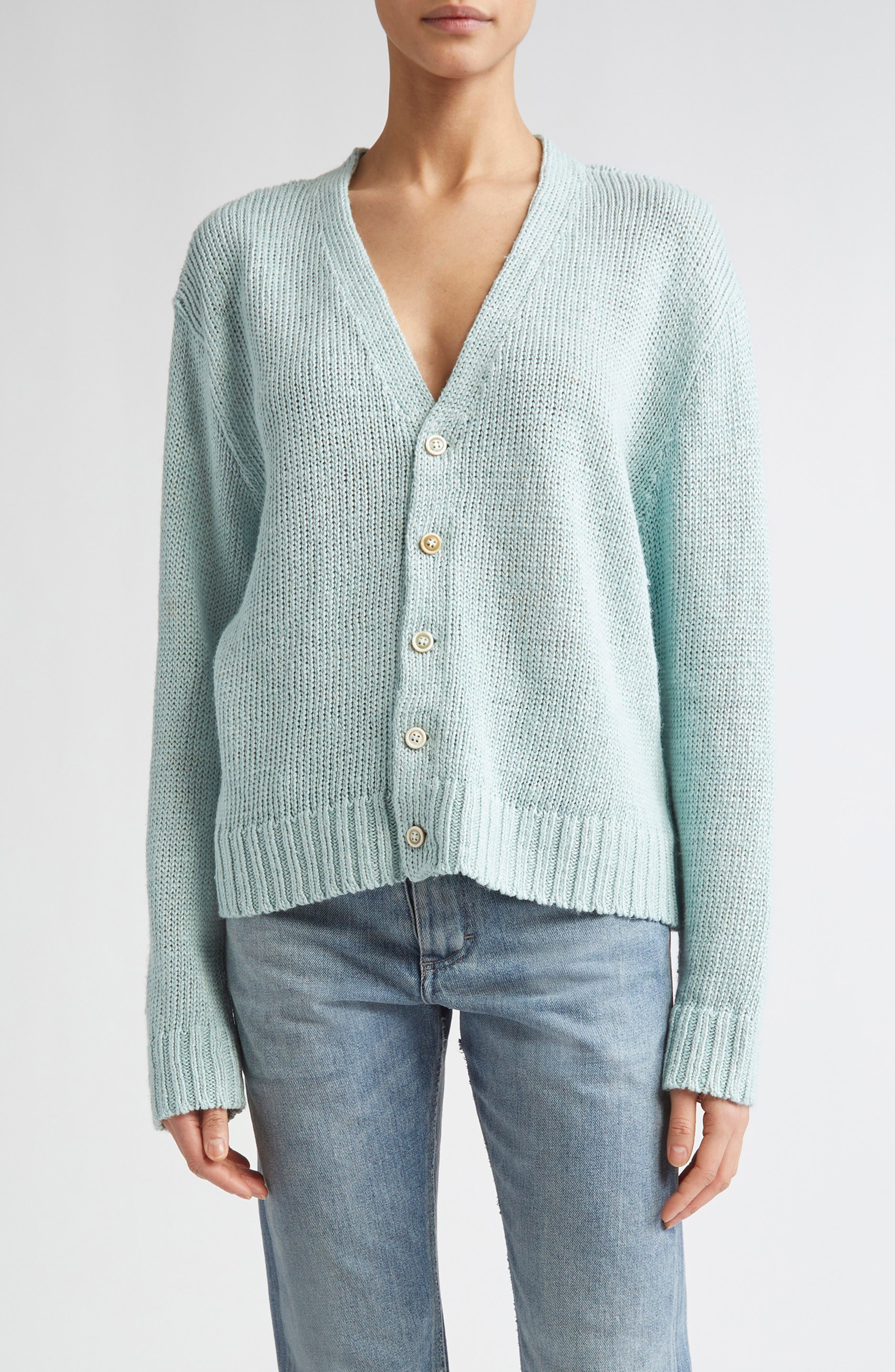 Maison Margiela Gardening Hemp Cardigan in Light Blue at Nordstrom - 1