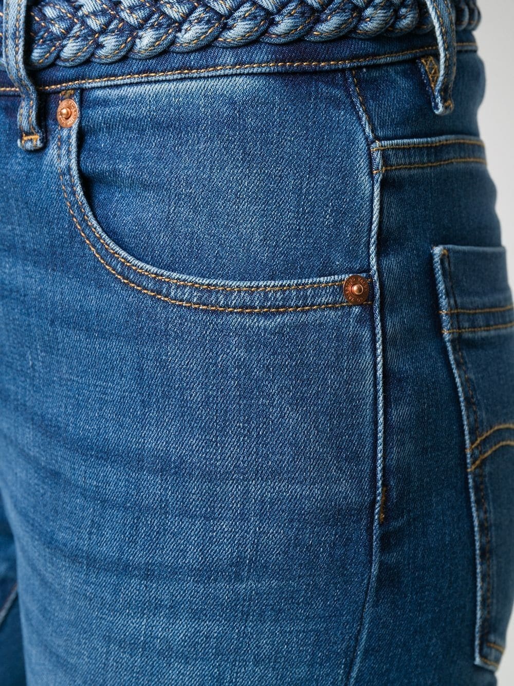 braided-waistband skinny jeans - 5