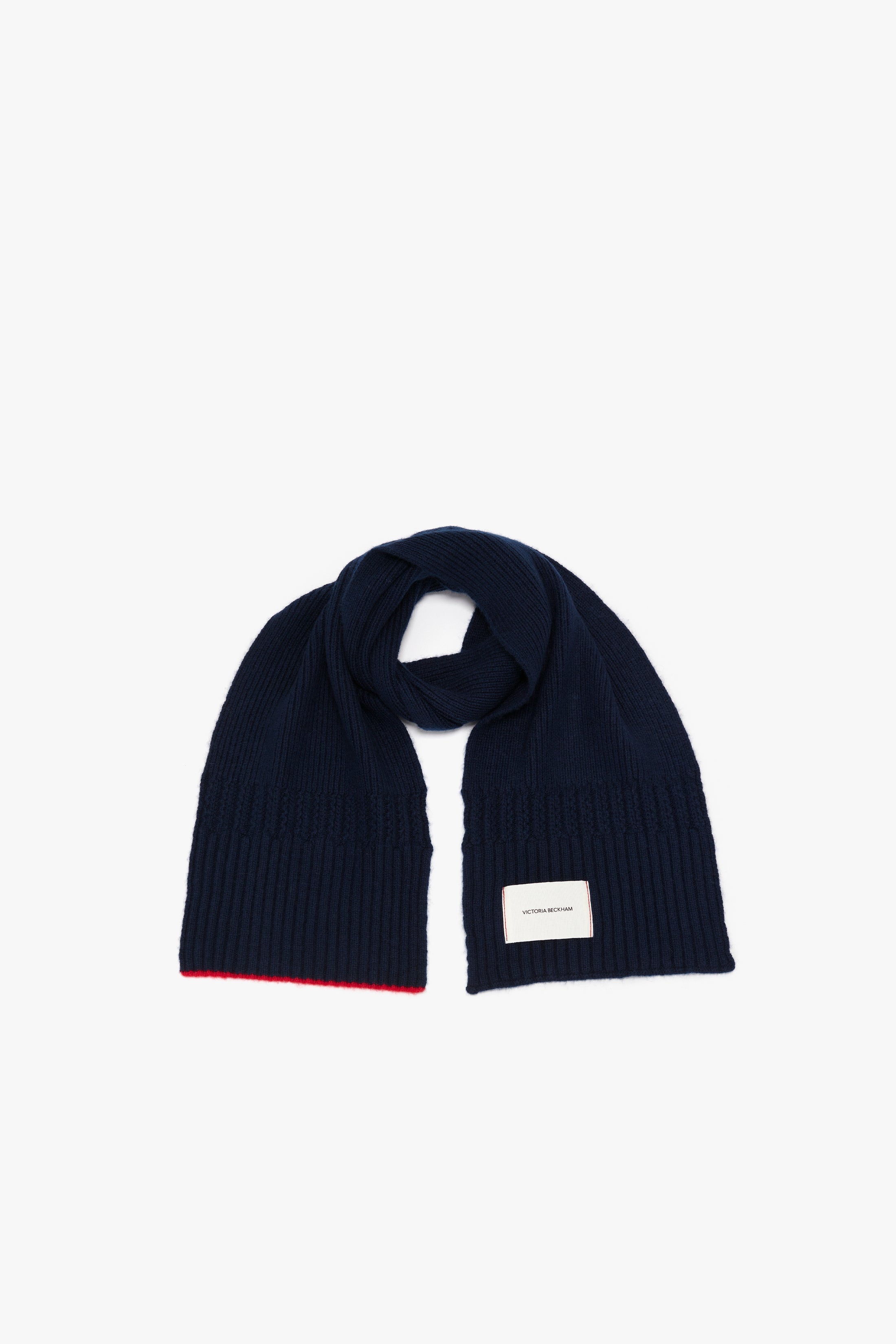Exclusive Logo Patch Scarf In Navy - 1