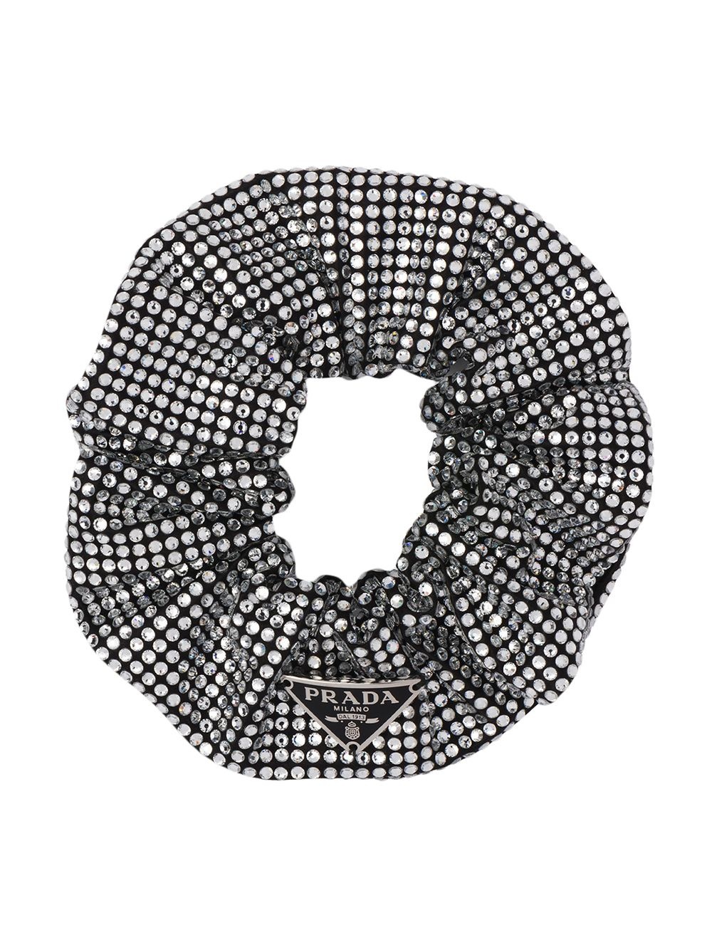 triangle-logo crystal-embellished scrunchie - 1