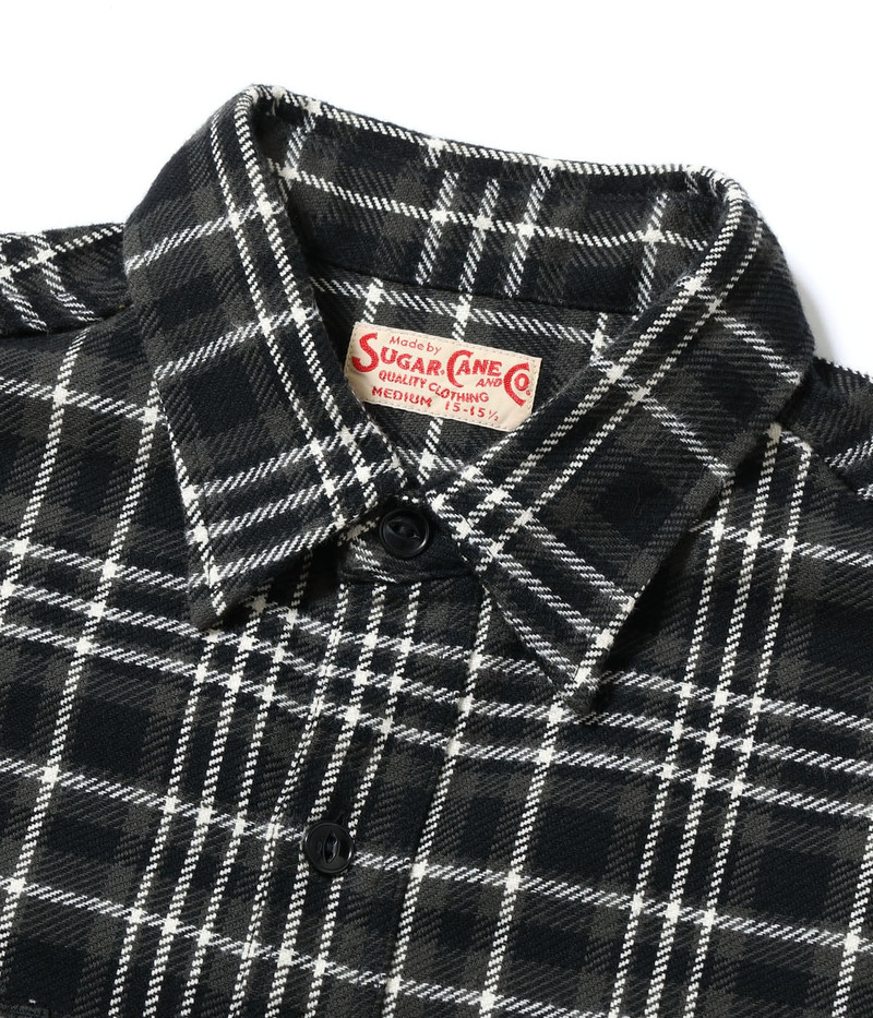 SUGAR CANE SC29559 Twill Check Work Shirt Black outlook