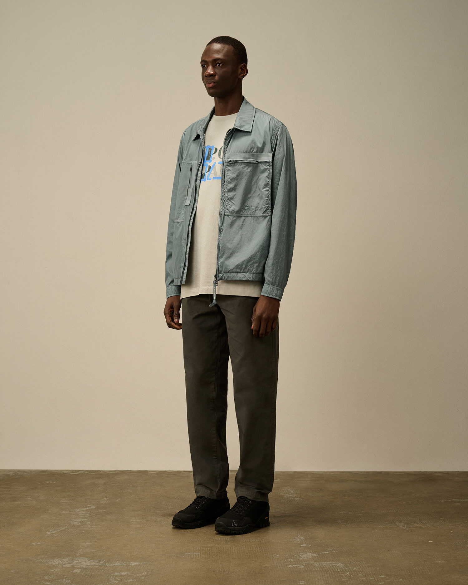 Chrome-R Chest Zip Pockets Overshirt - 2