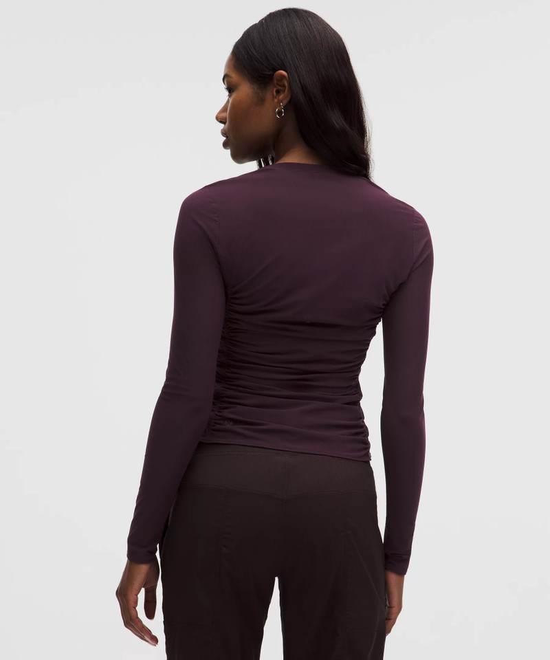 Mesh Ruched Long-Sleeve Shirt 3