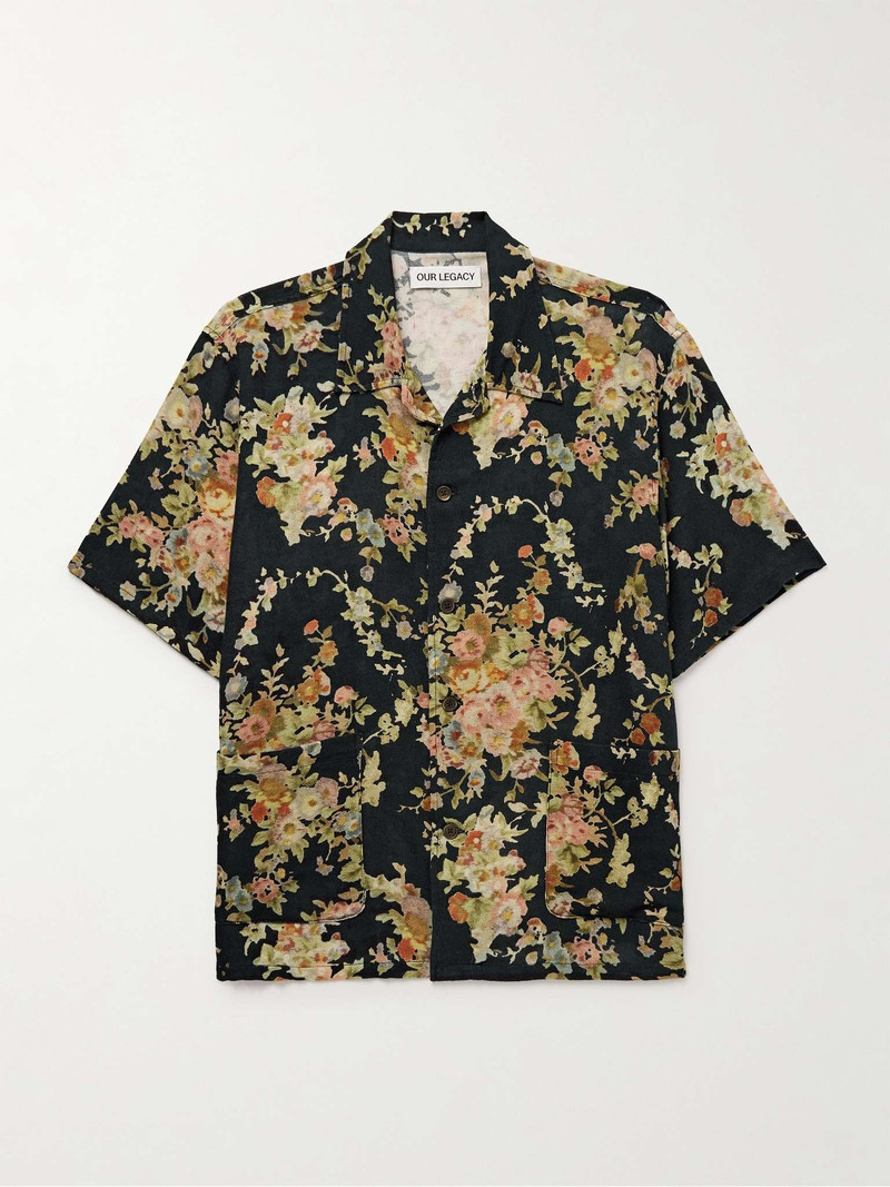 Elder Camp-Collar Floral-Print Cotton Shirt 1