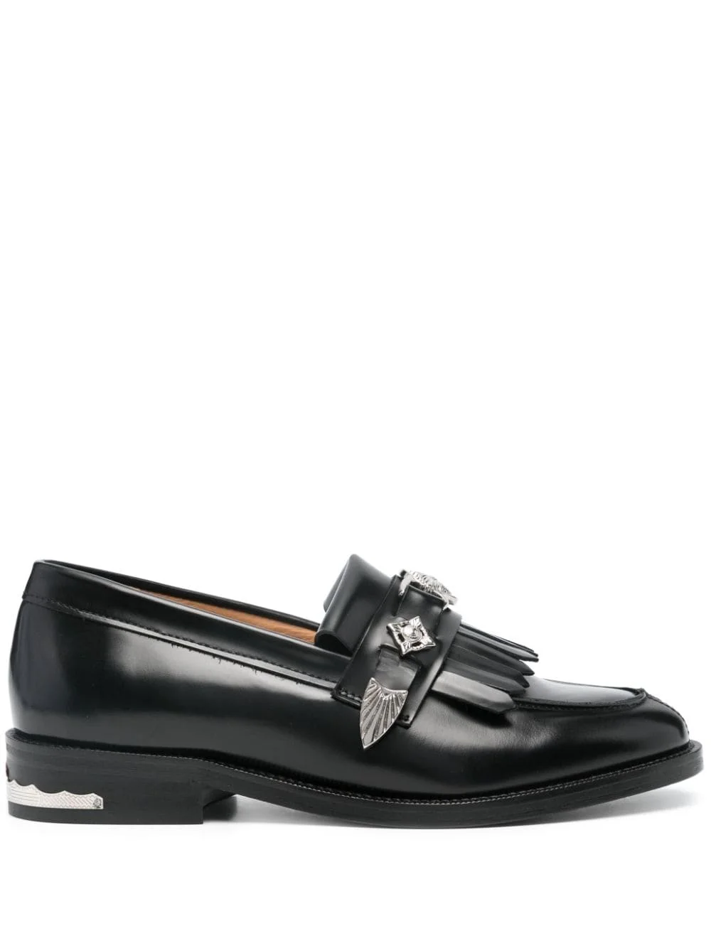 stud-embellished leather loafers - 1