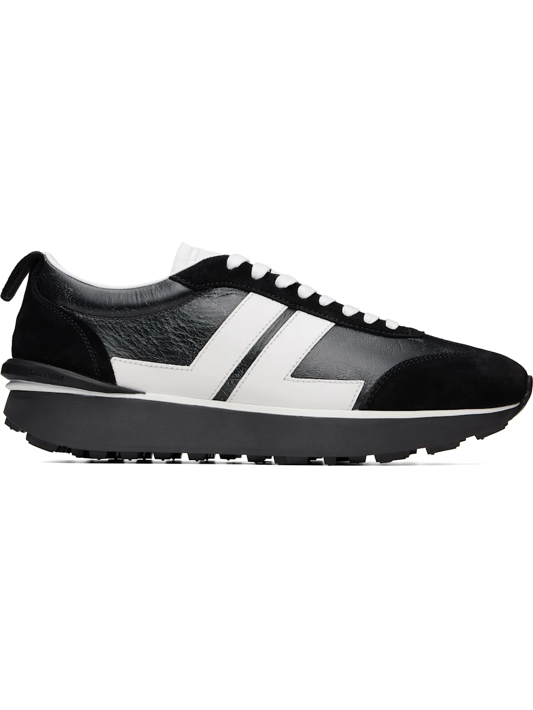 Black & Off-White Bumpr Used Leather Sneakers - 1