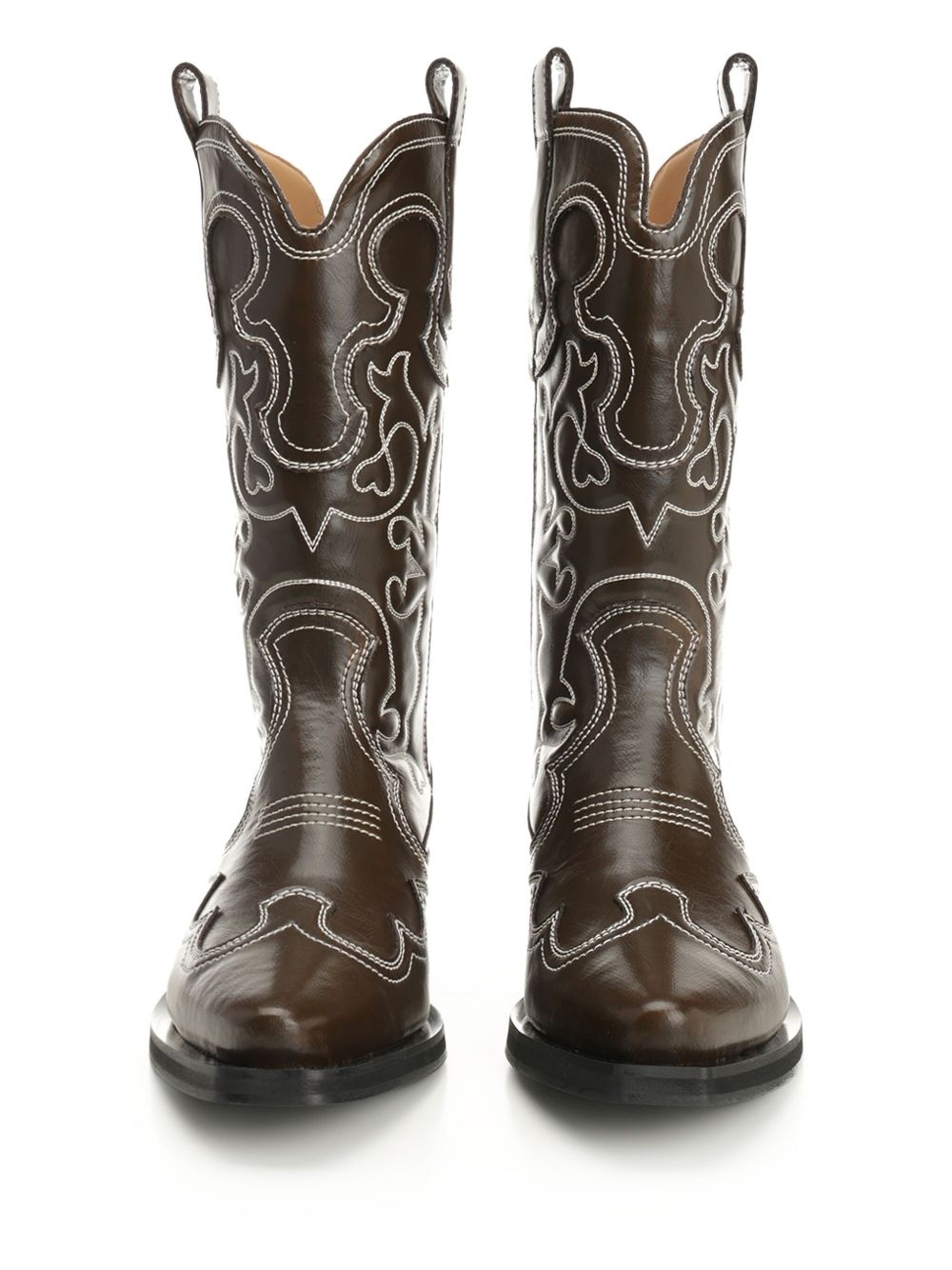 leather embroidered boots - 4