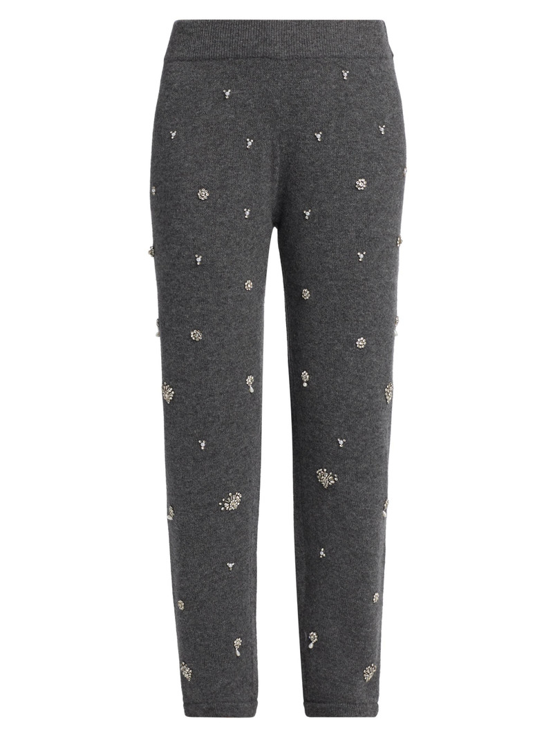 Women's Kandace Embellished Wool-Cashmere Joggers - Charcoal Grey 1