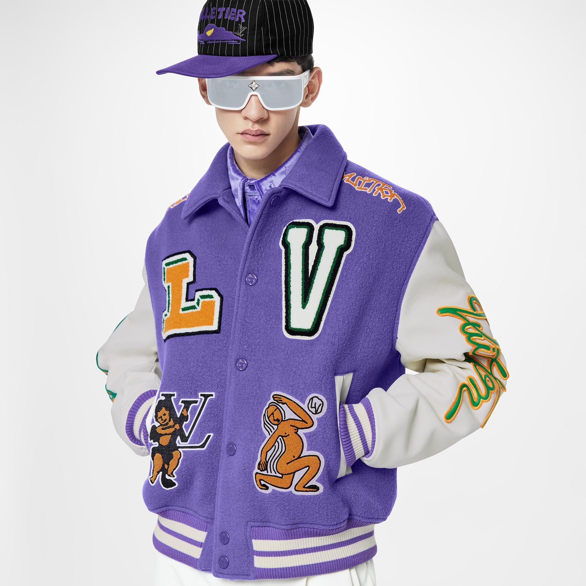 Multi-Patches Mixed Leather Varsity Blouson - 5