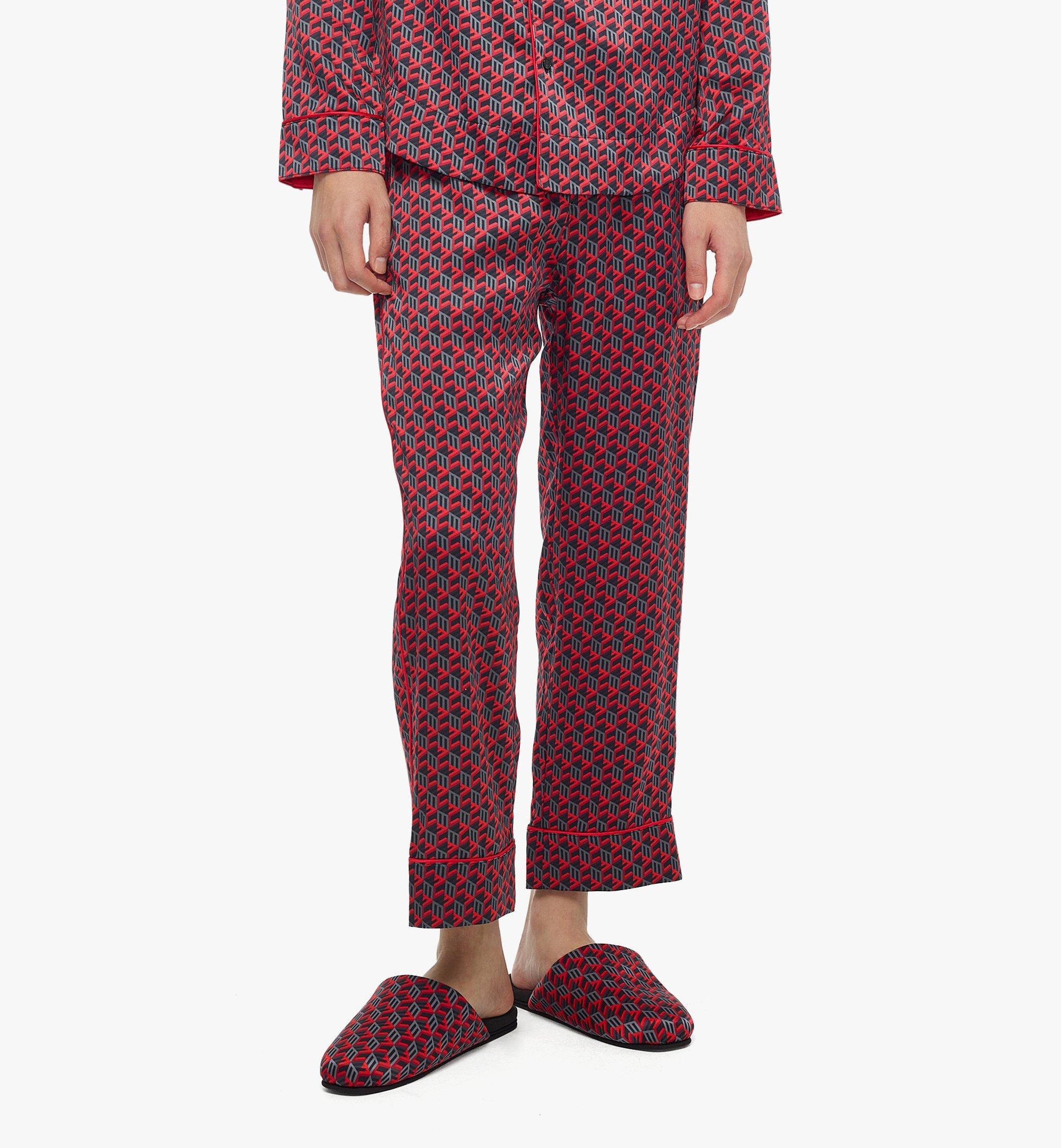 Unisex Cubic Monogram Silk Satin Pajama Pants - 2