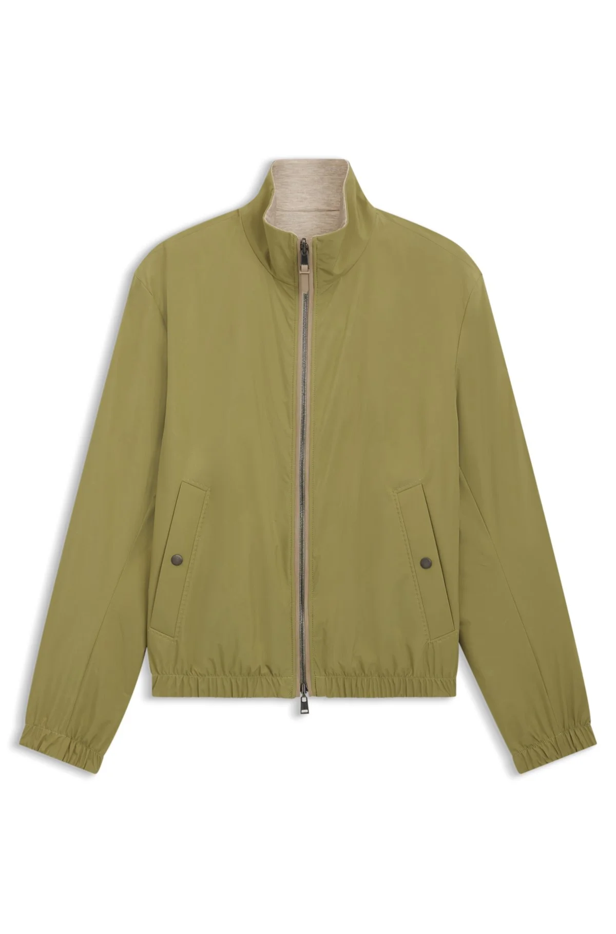 REVERSIBLE ZIP-UP JACKET IN PEACHED FABRIC - 1