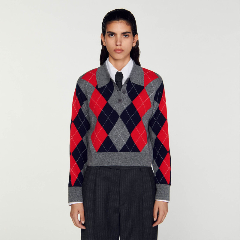 DIAMOND POLO NECK SWEATER 5