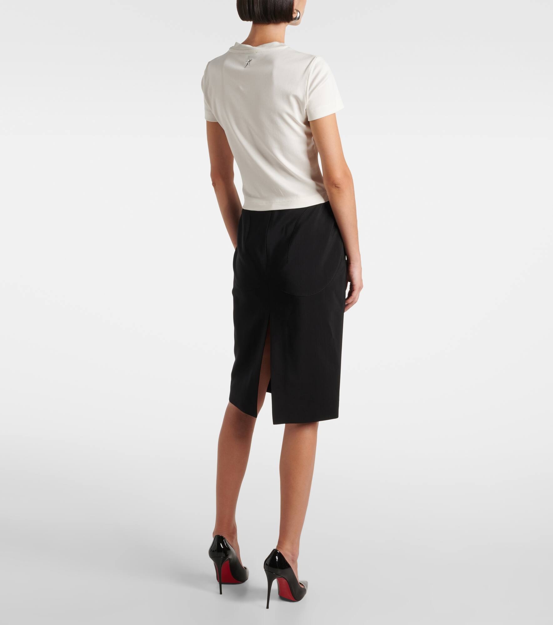 Embellished cotton jersey crop top - 3
