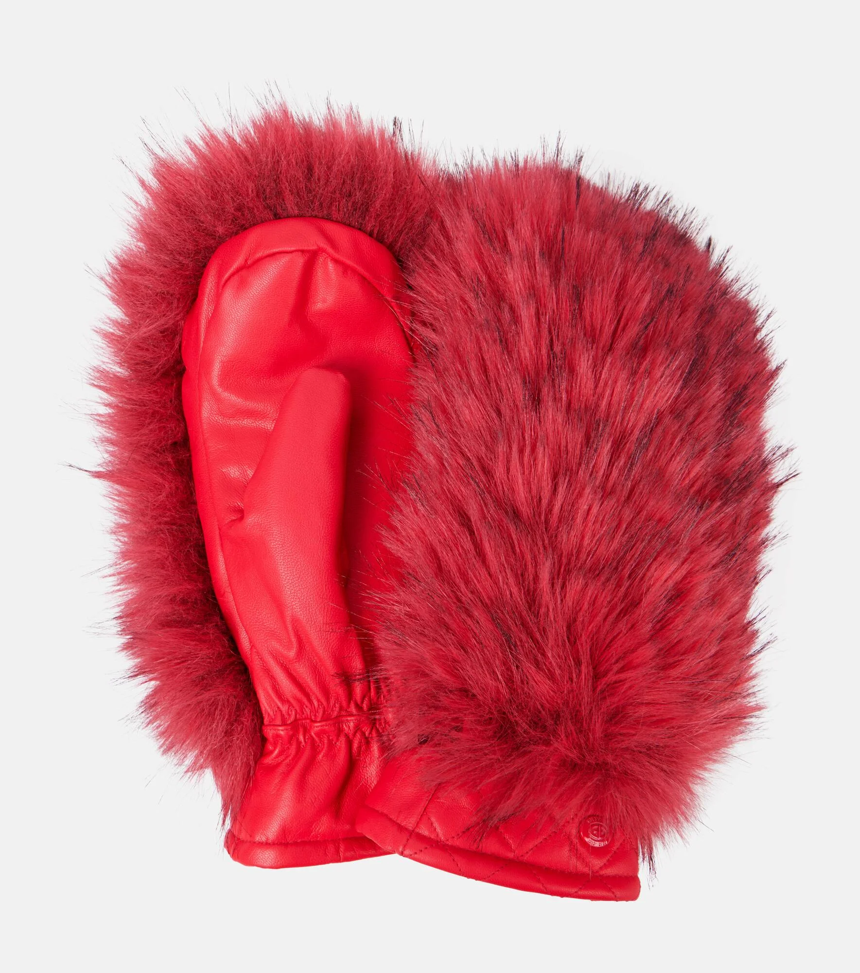 Hill faux fur-trimmed leather ski mittens - 1