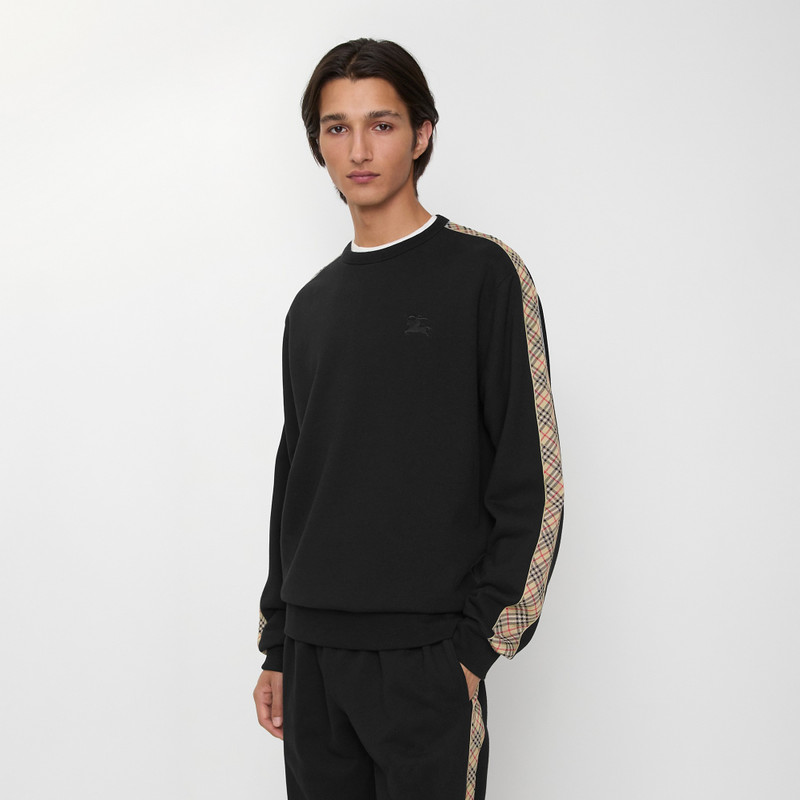 Burberry Check Trim Cotton Sweatshirt outlook