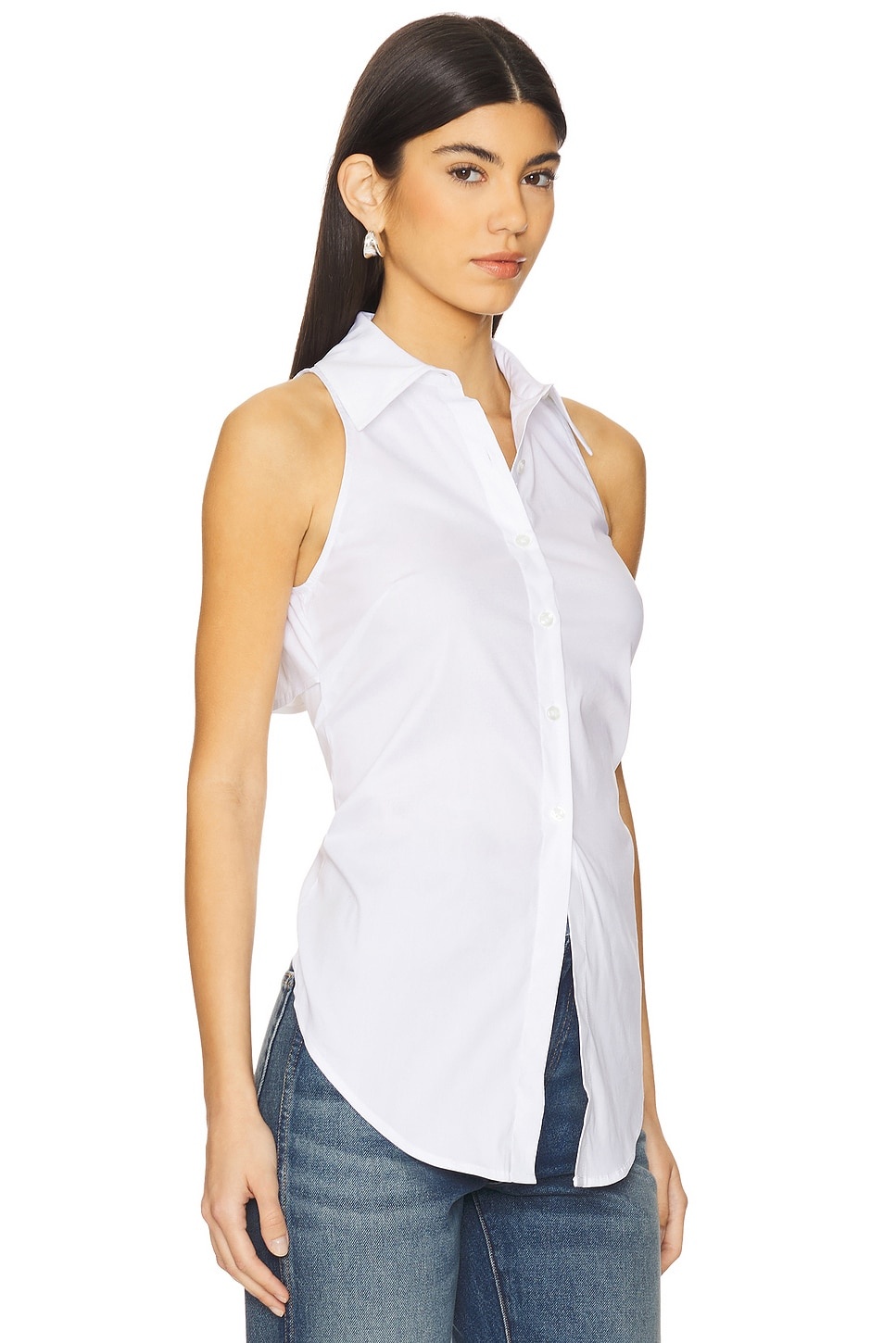 Loch Sleeveless Poplin Button Up - 2