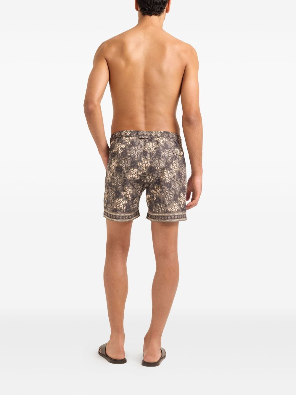 Bulldog paisley-print drawstring swim shorts - 3