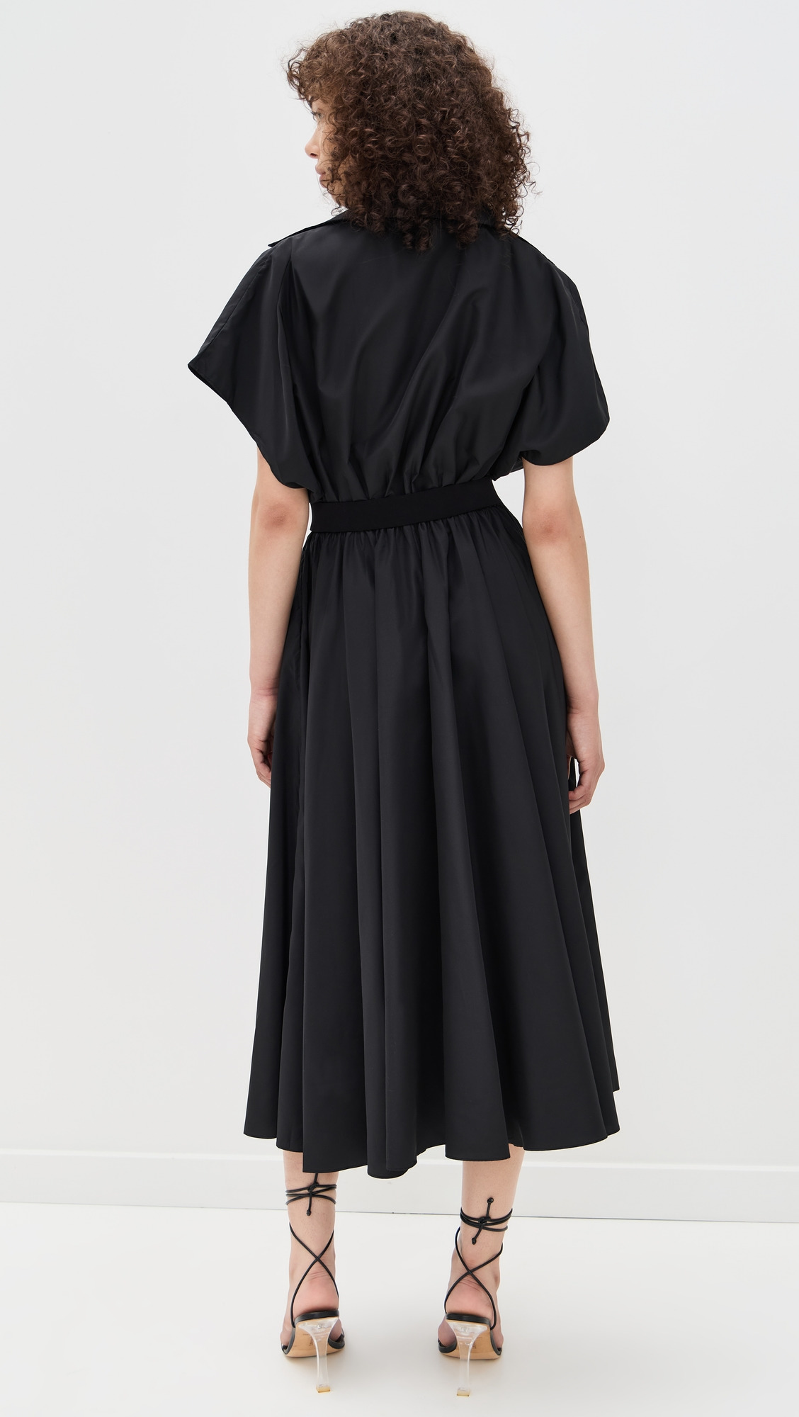 Belted Flared Midi Shirt Dress - 2