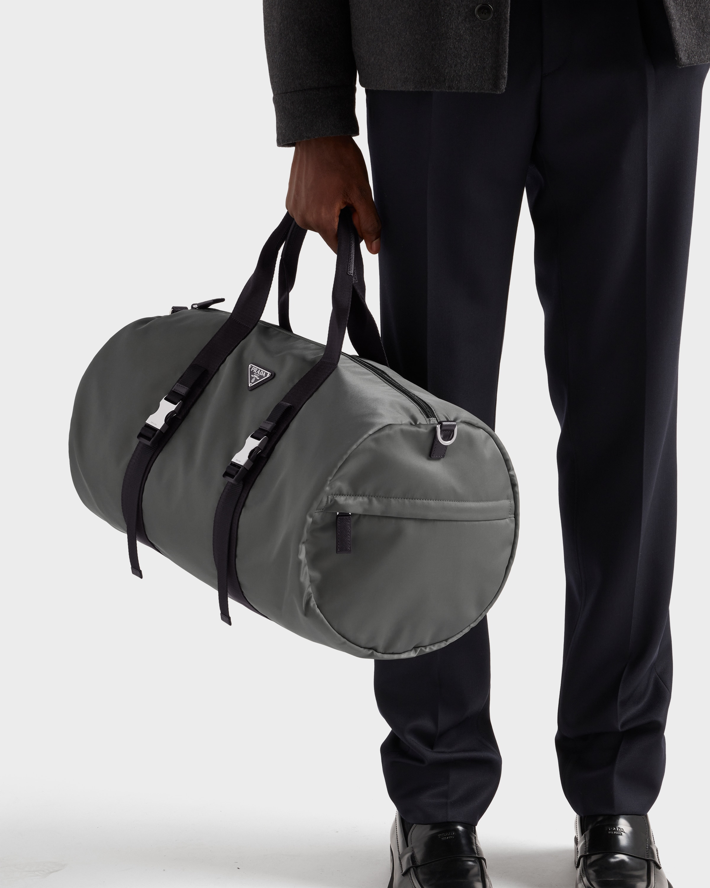 Re-Nylon and Saffiano leather duffle bag - 2