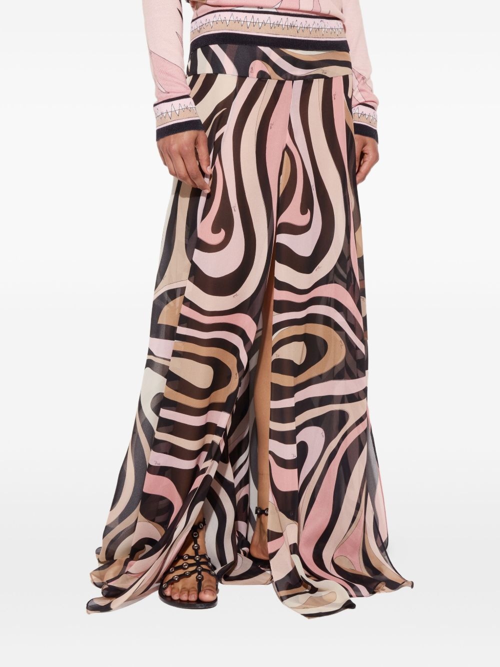 Marmo-print maxi skirt - 5
