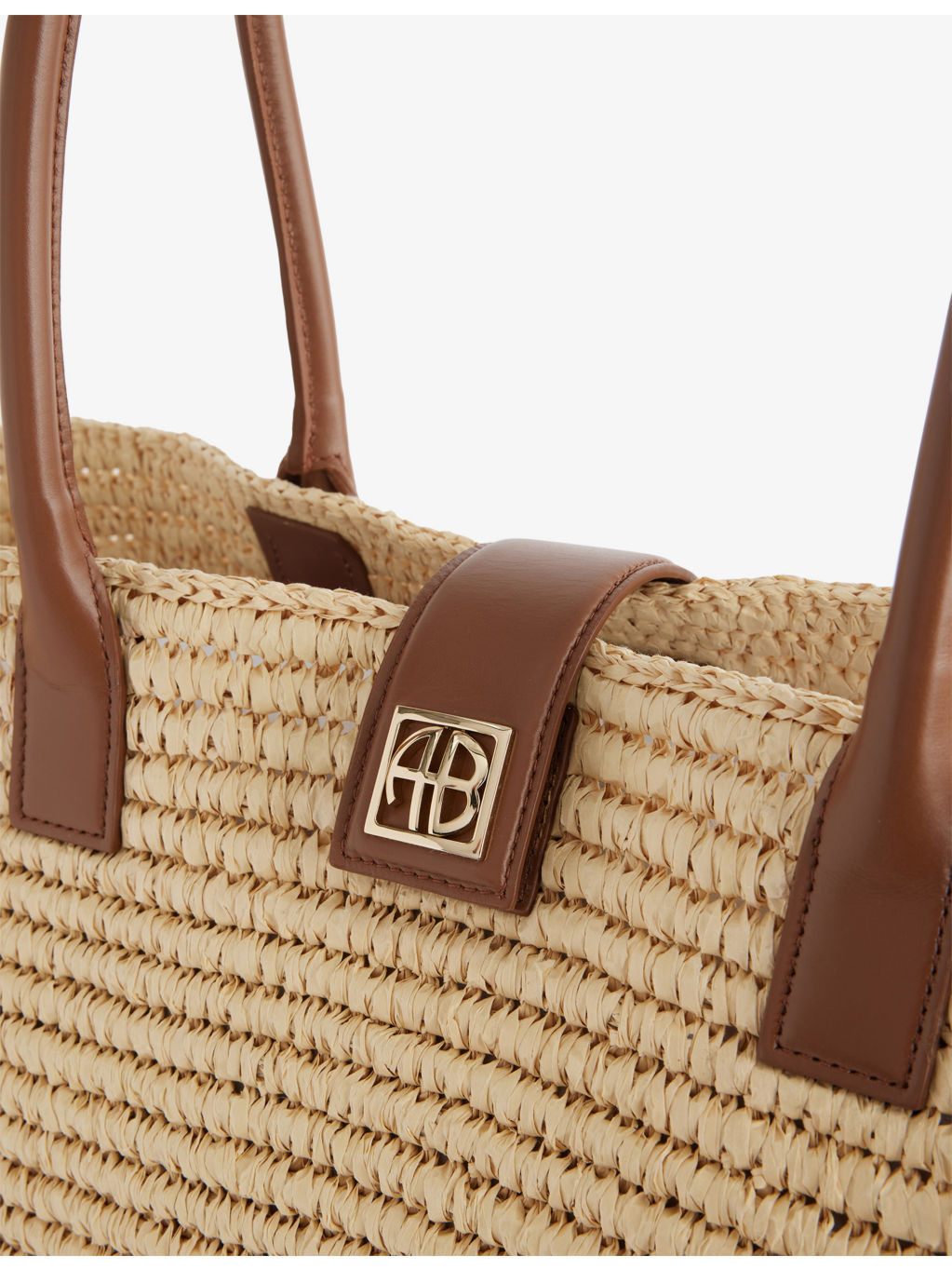 Lou Monogram Raffia Tote Bag - 3