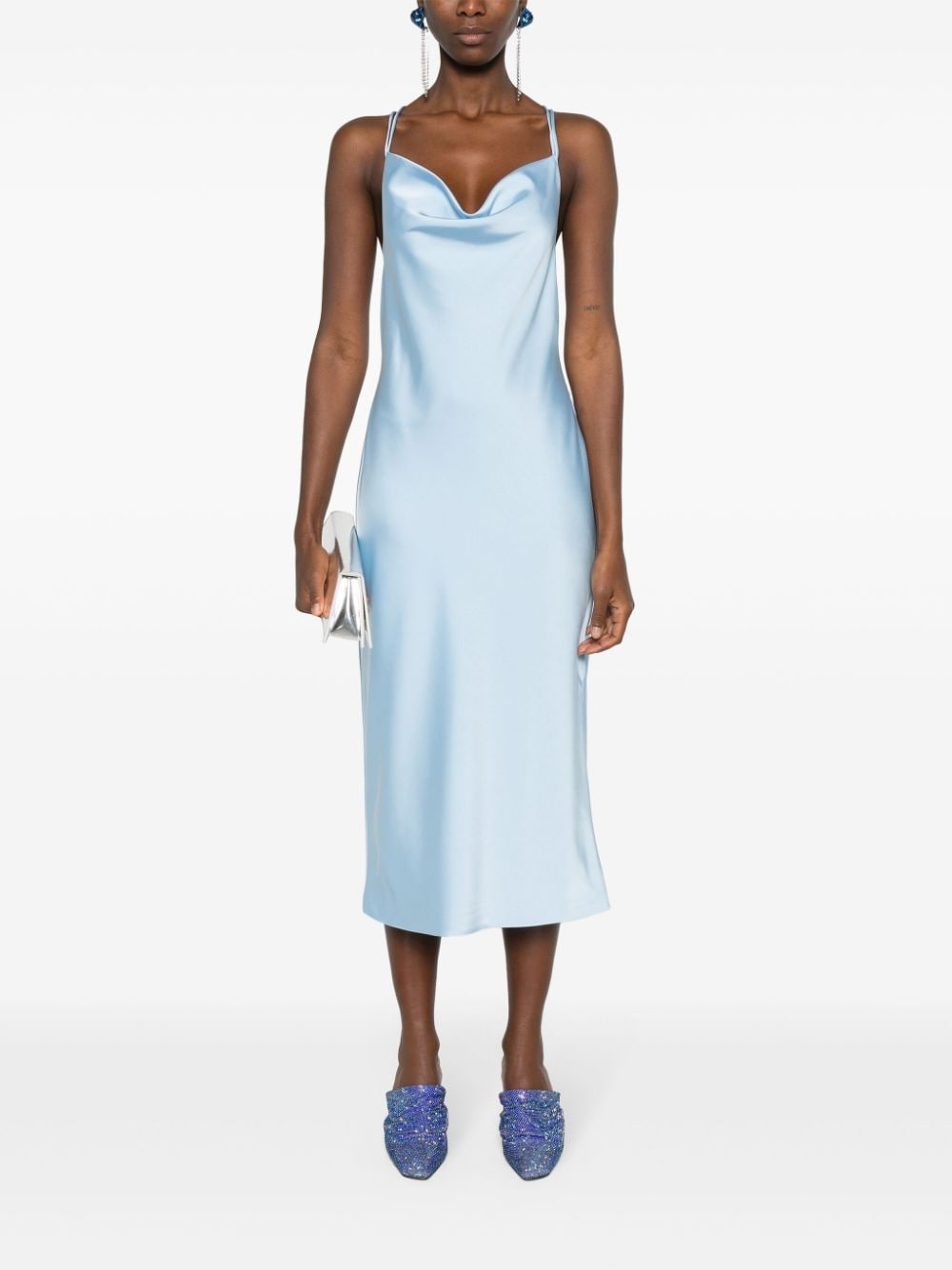 satin midi slip dress - 2