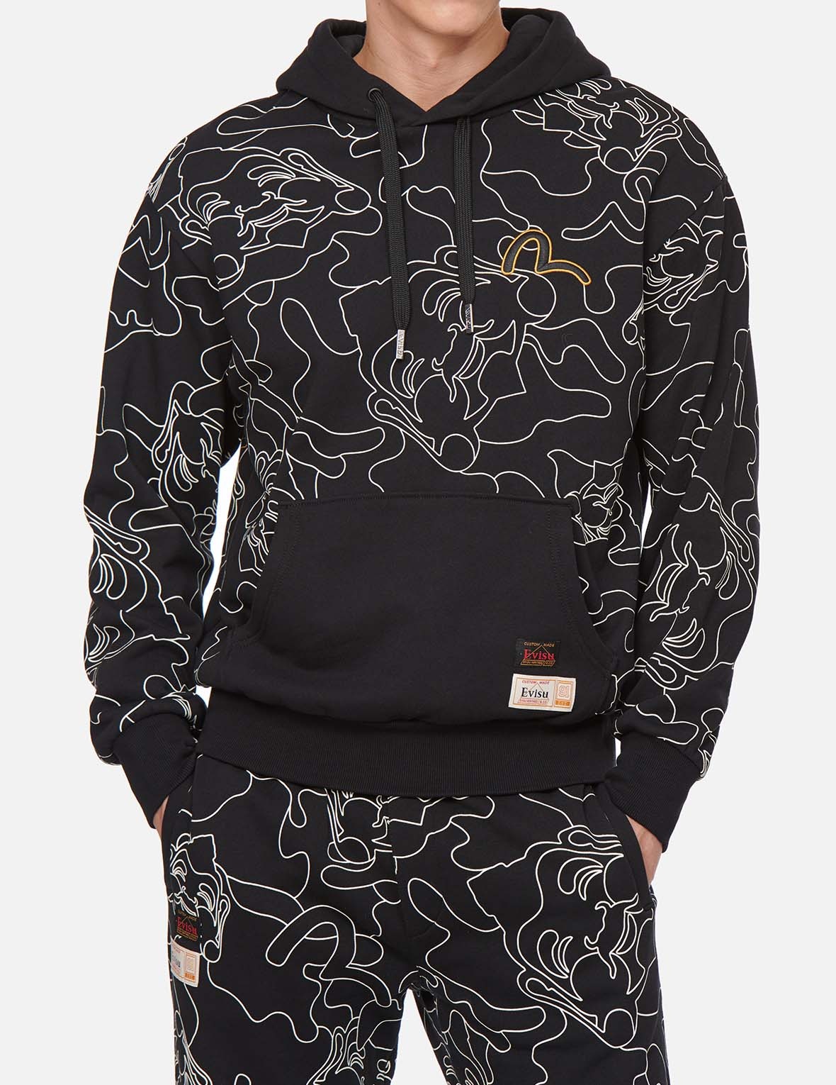 ALLOVER LINEAR CAMOUFLAGE PRINT HOODED SWEATSHIRT - 3