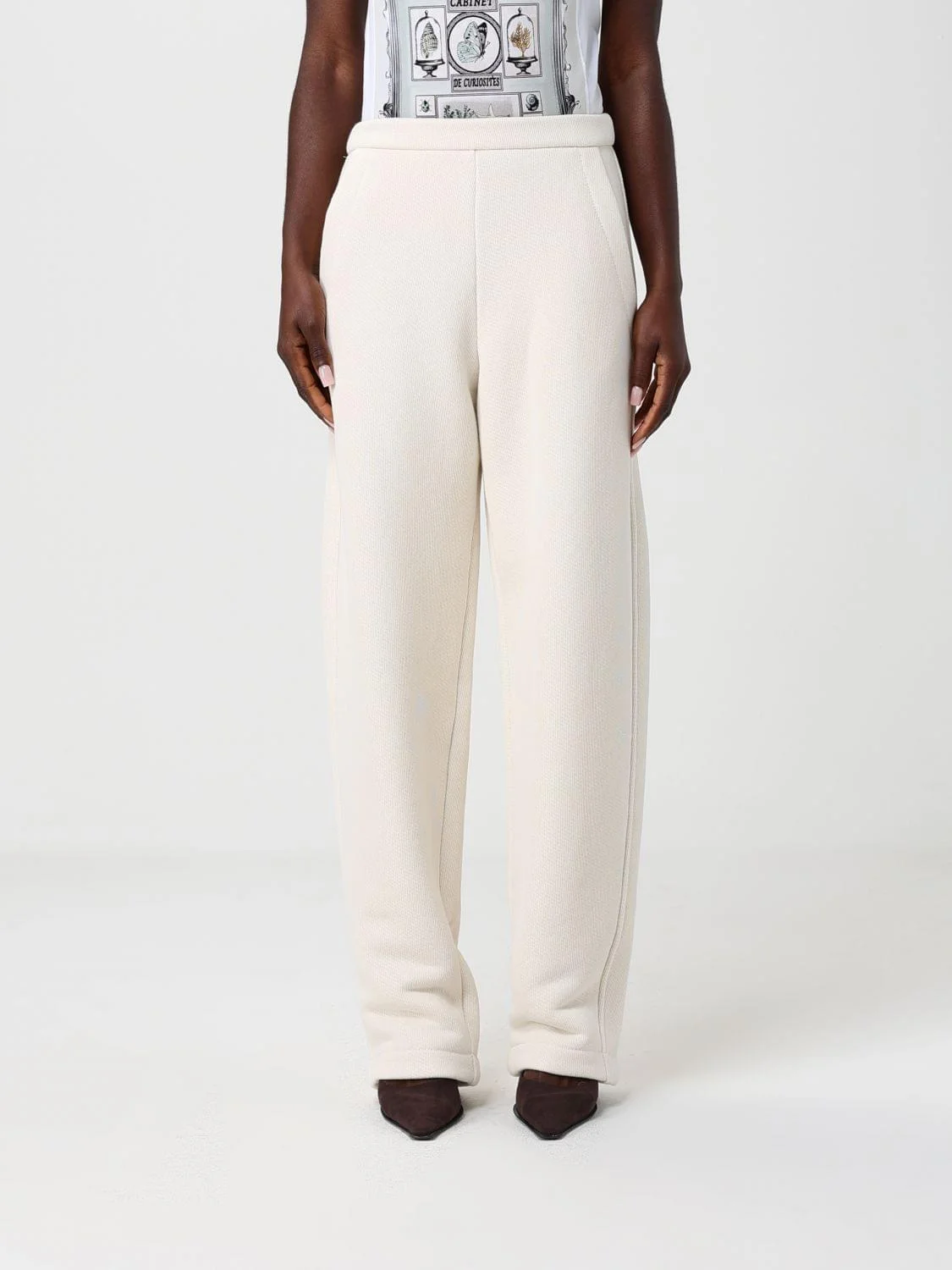 Max Mara Women Max Mara Cotton Blend Wide Leg Trousers - 1