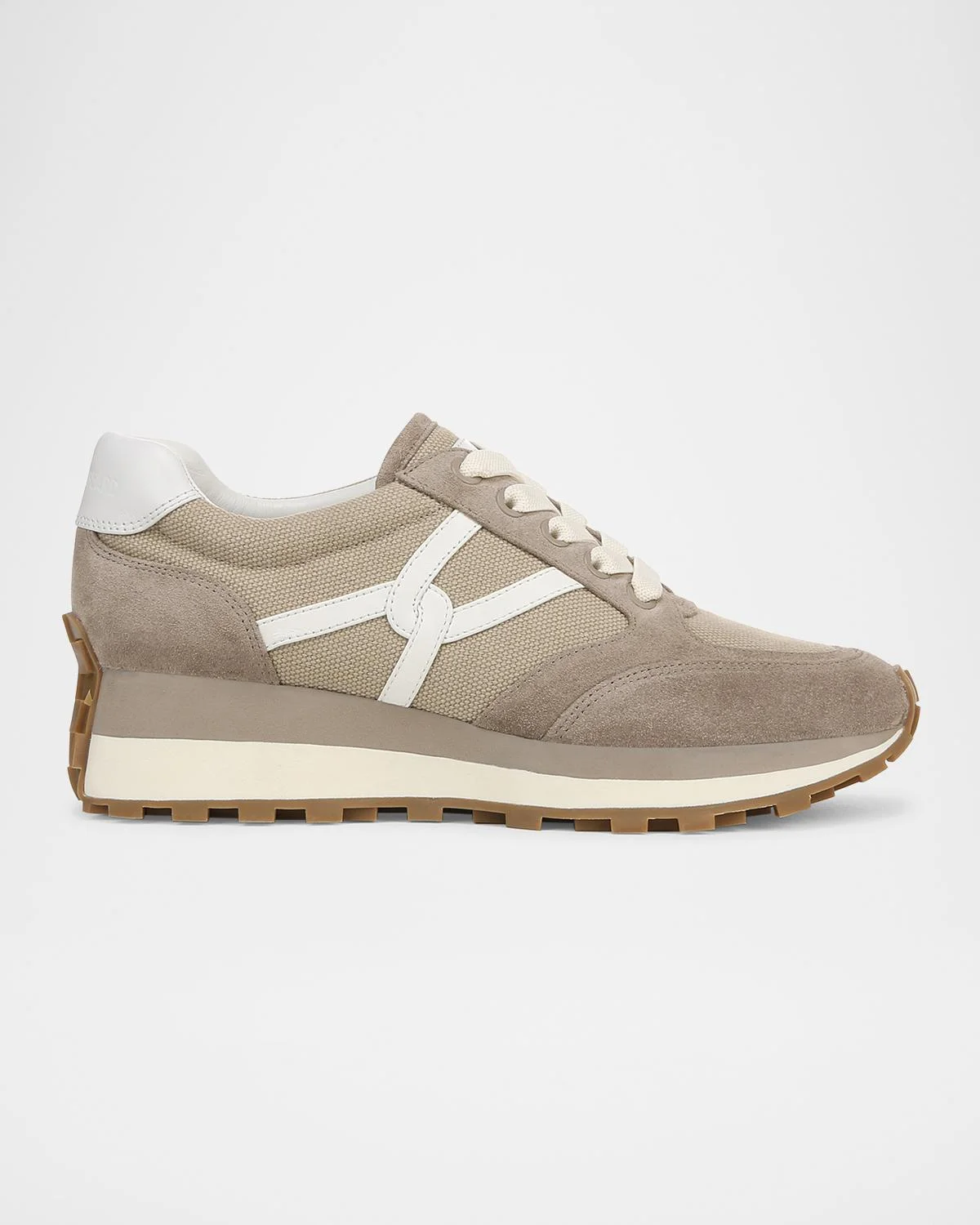 Valentina Mixed Leather Retro Sneakers - 1