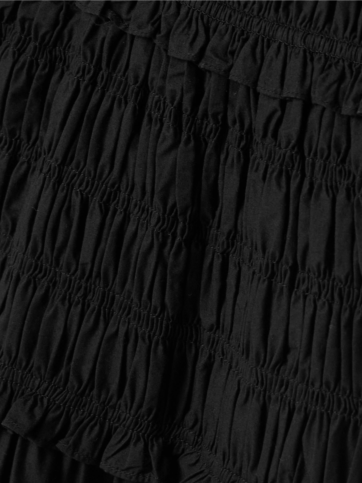 Marianne shirred organic cotton-poplin midi dress Black - 4