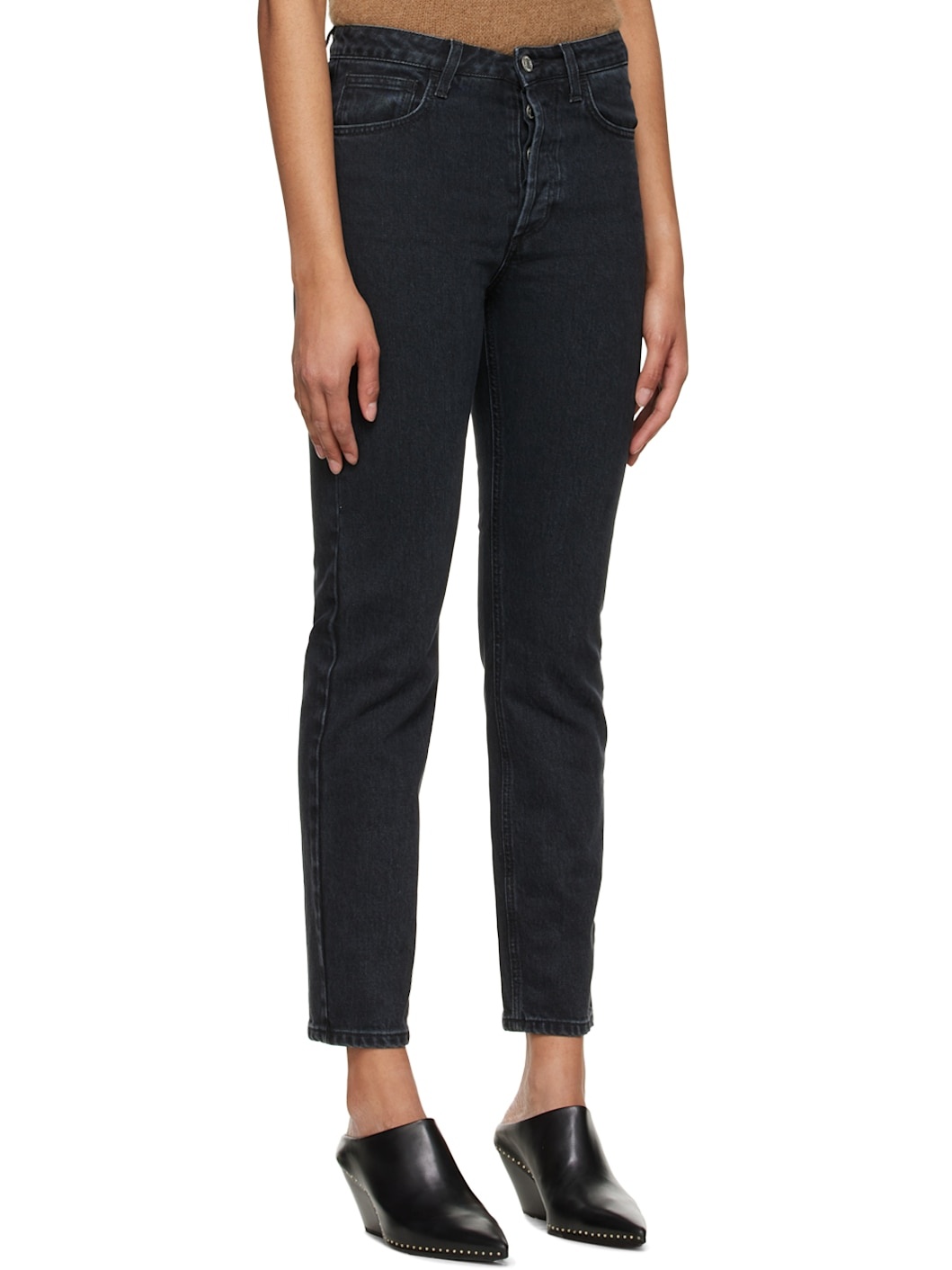 Black Devine Straight-Fit Cropped Jeans - 2