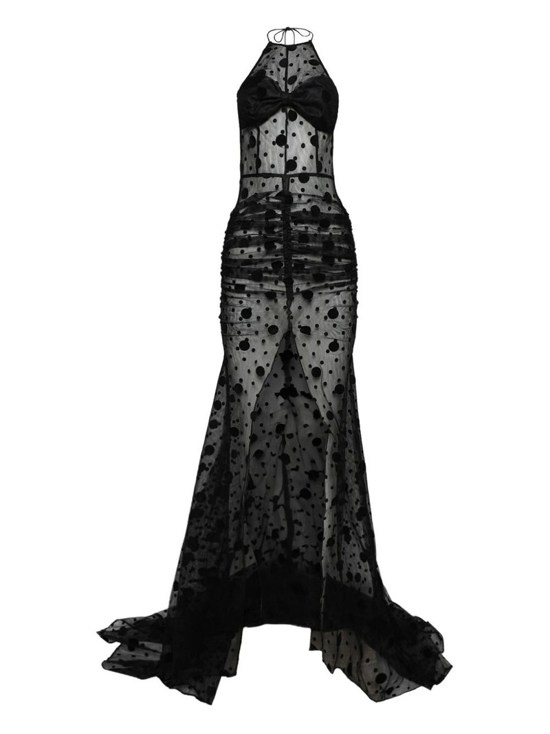 halterneck polka-dot gown 1