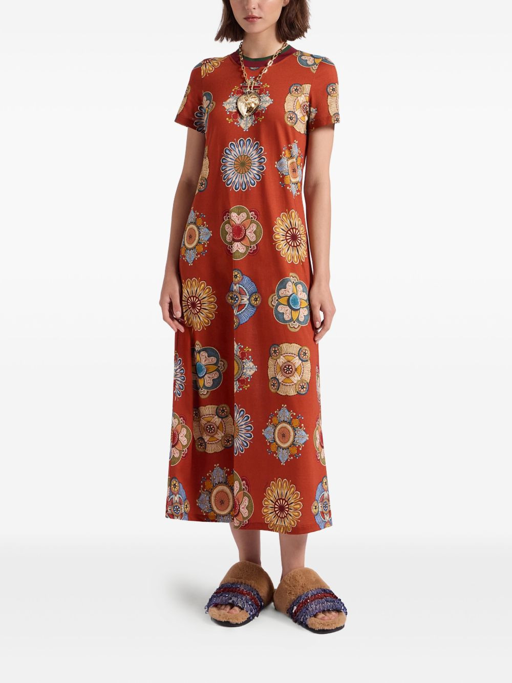 floral-print swing dress - 2