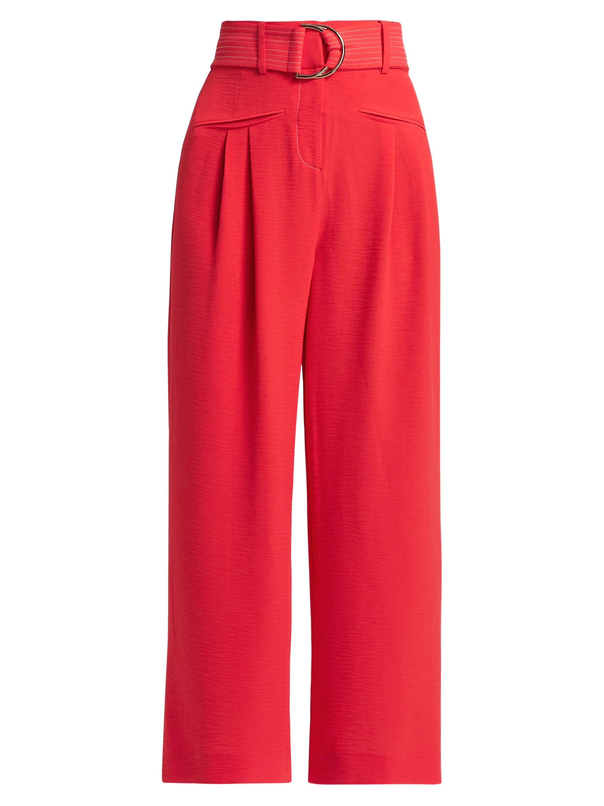 Women's Belted High-Rise Pants - Flame - 1