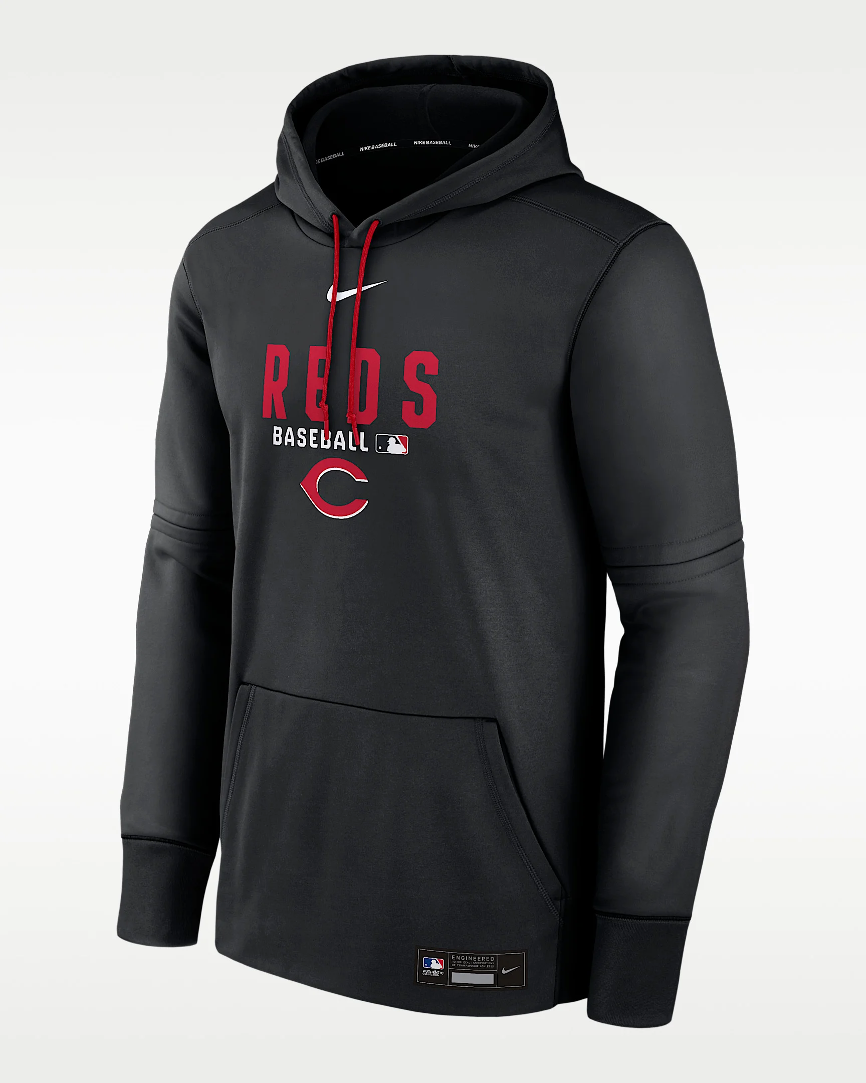 Cincinnati Reds Authentic Collection Men's Nike Therma MLB Pullover Hoodie - 1