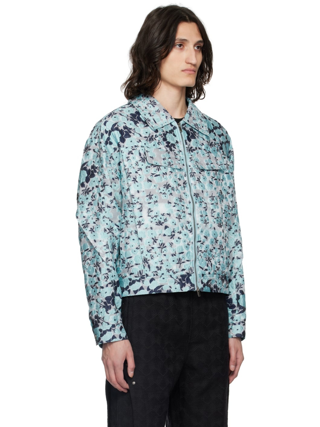 Blue Fabrian Flower Jacket - 2