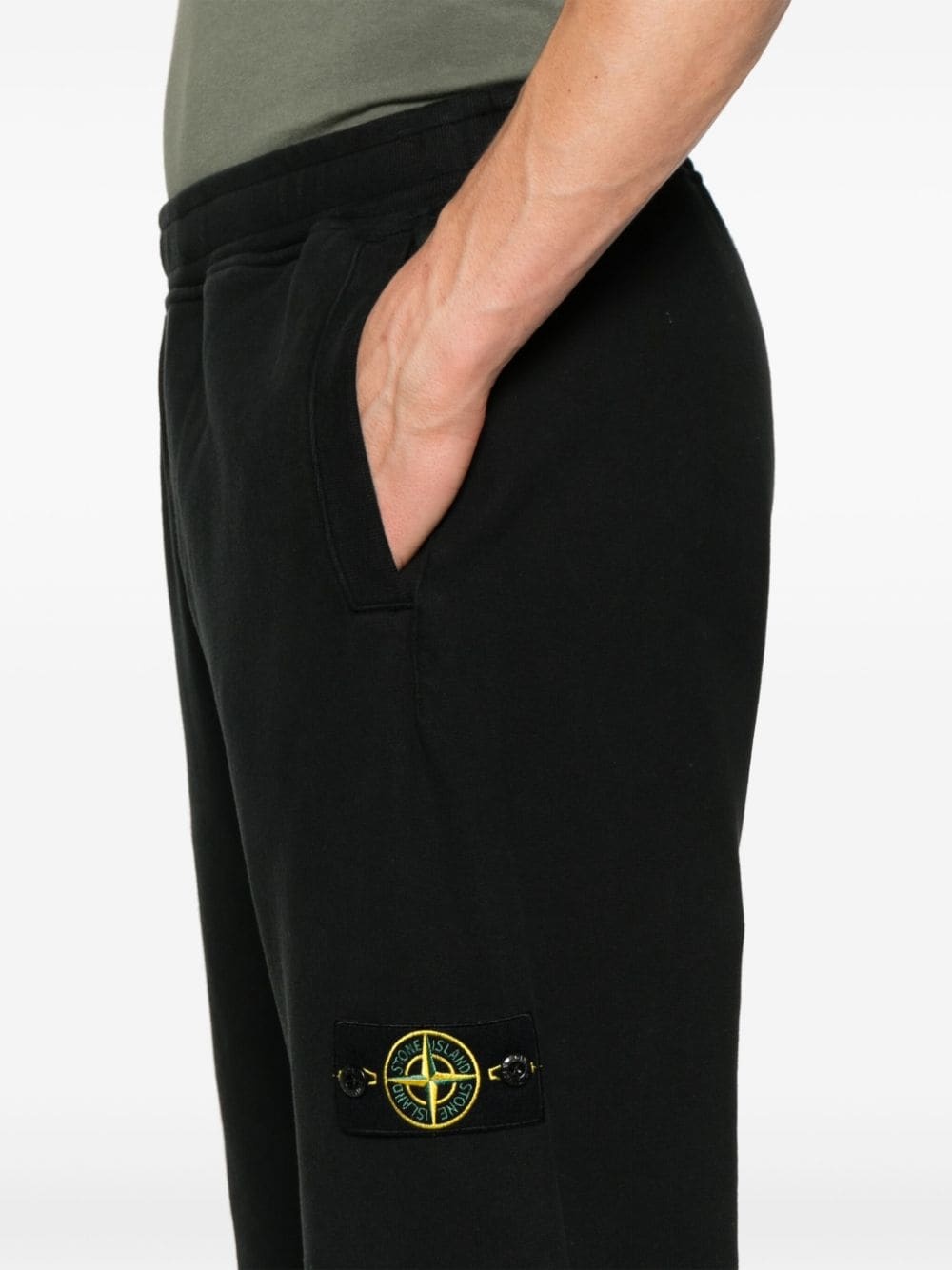 Compass-badge cotton track pants - 5