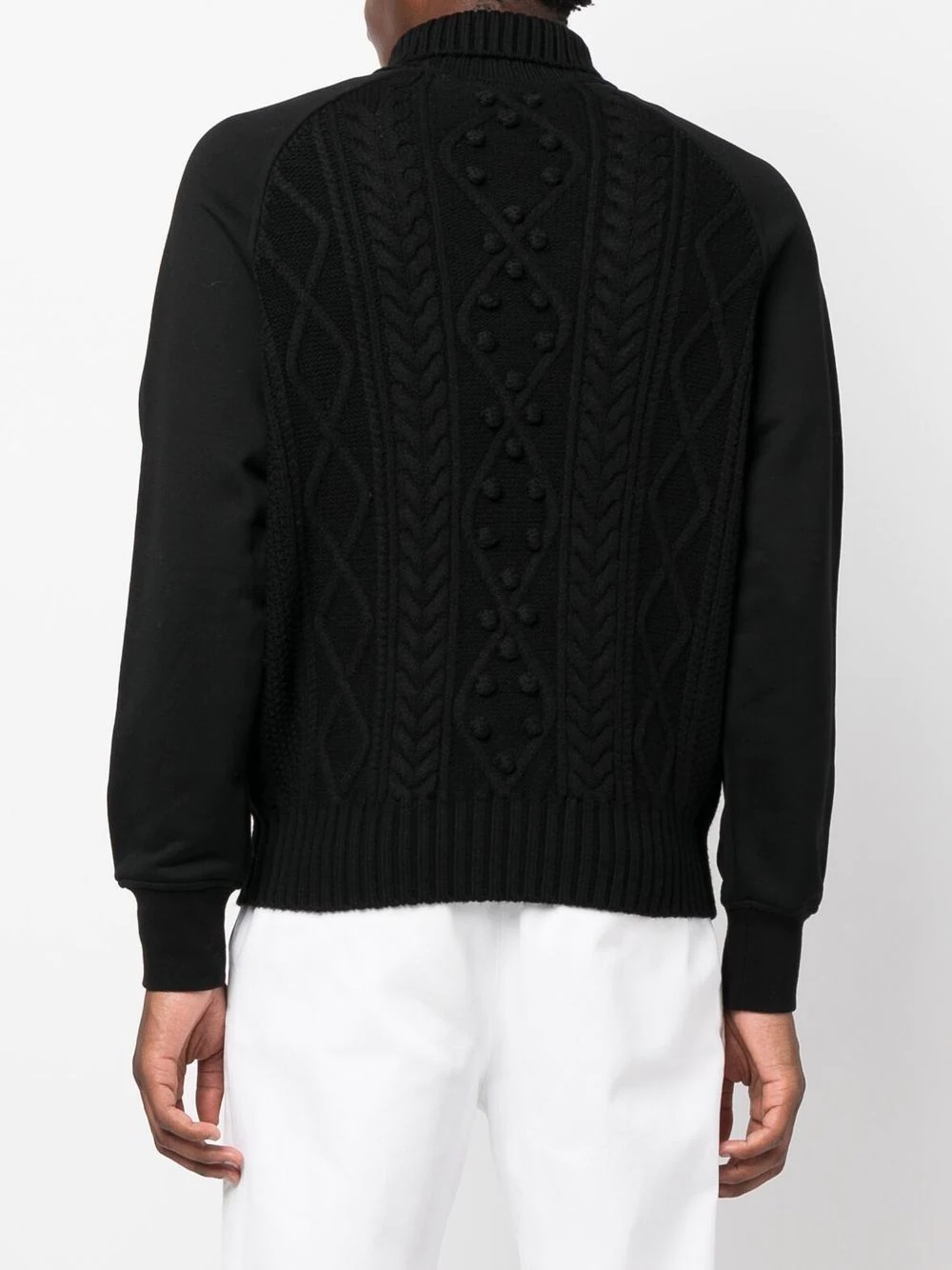 embroidered-logo sleeve knit jumper - 4