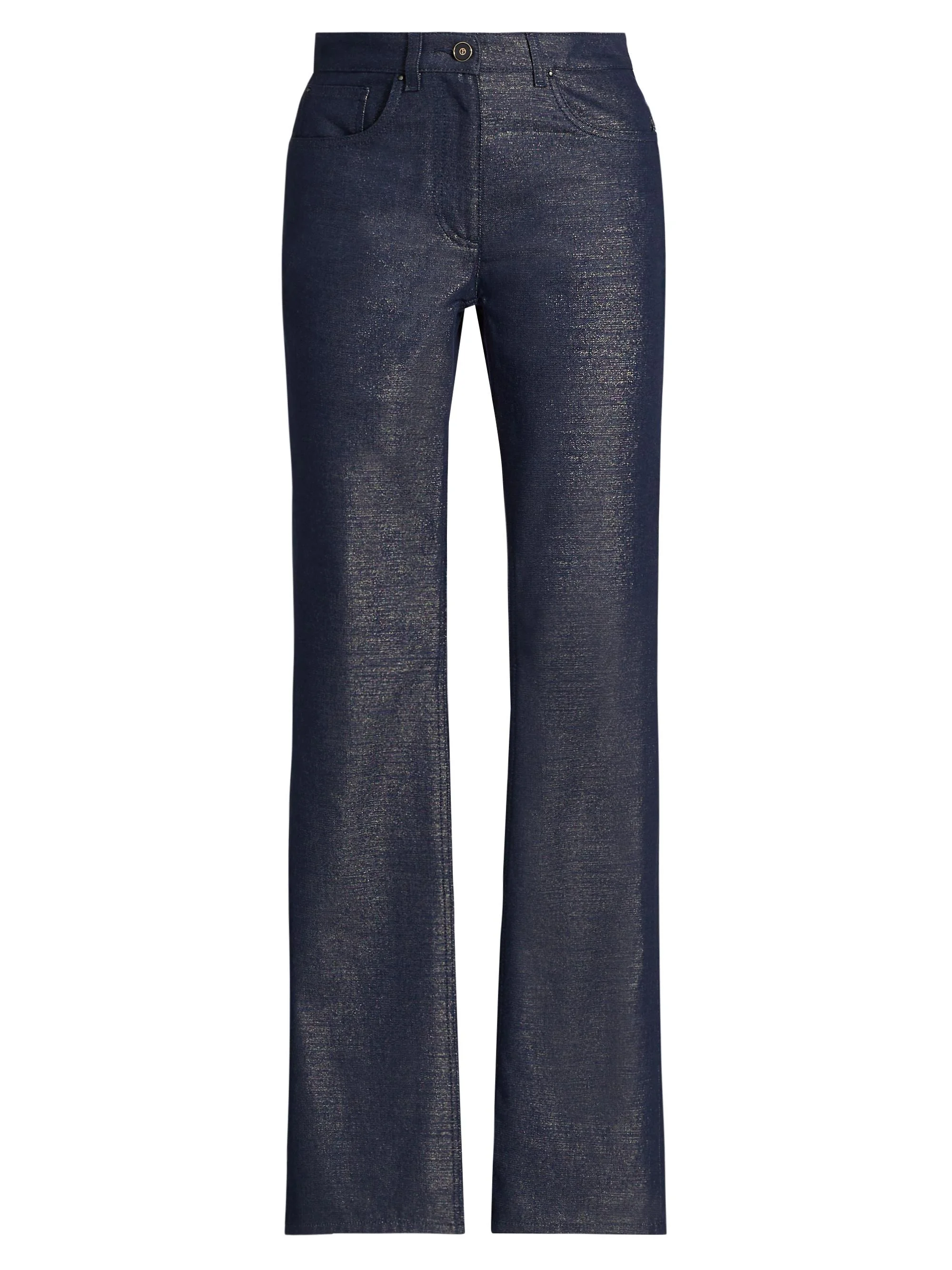 Women's Metallic Denim Pants - Graphite - 1
