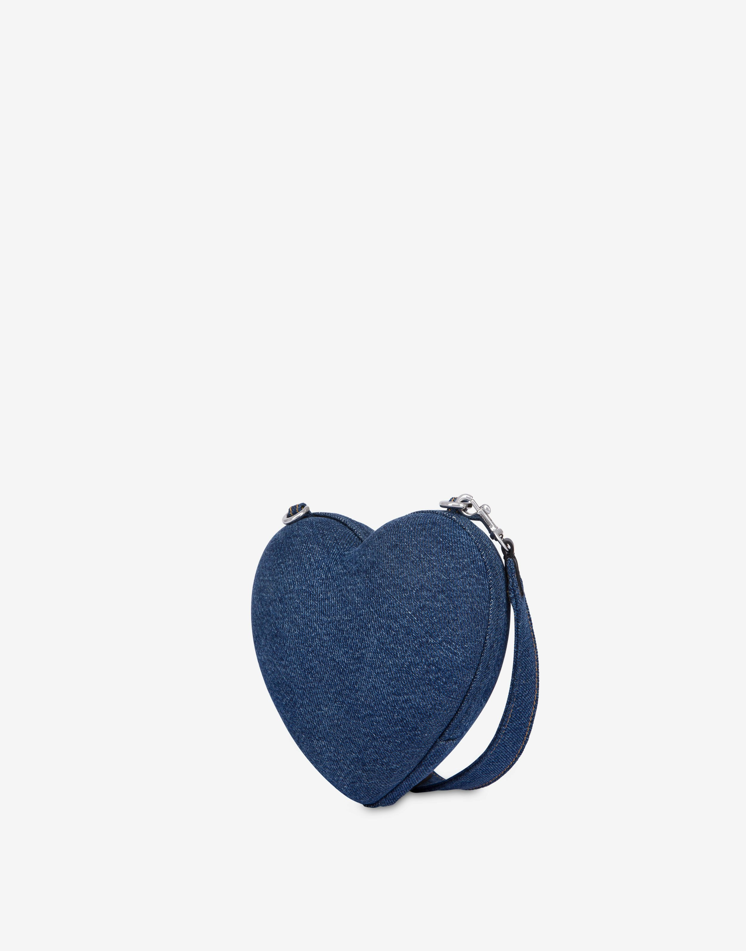 DENIM MOSCHINO HEARTBEAT BAG WITH LOGO - 2