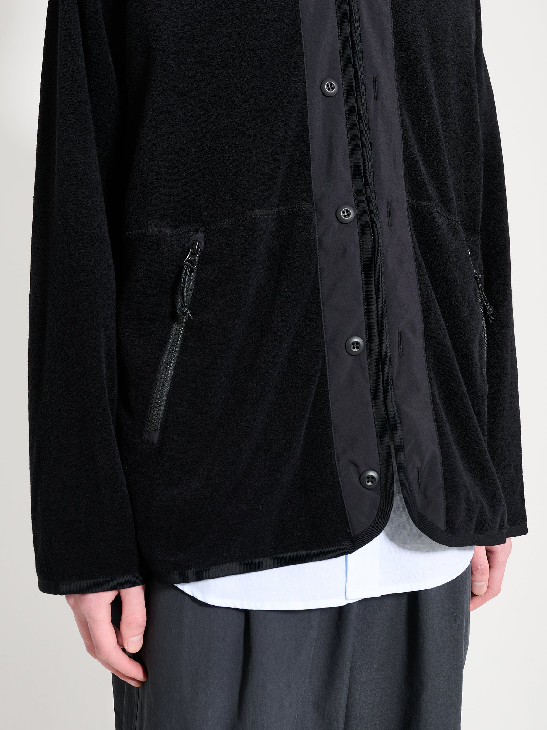 COMME DES GARÇONS HOMME PILE CARDIGAN BLACK - 5