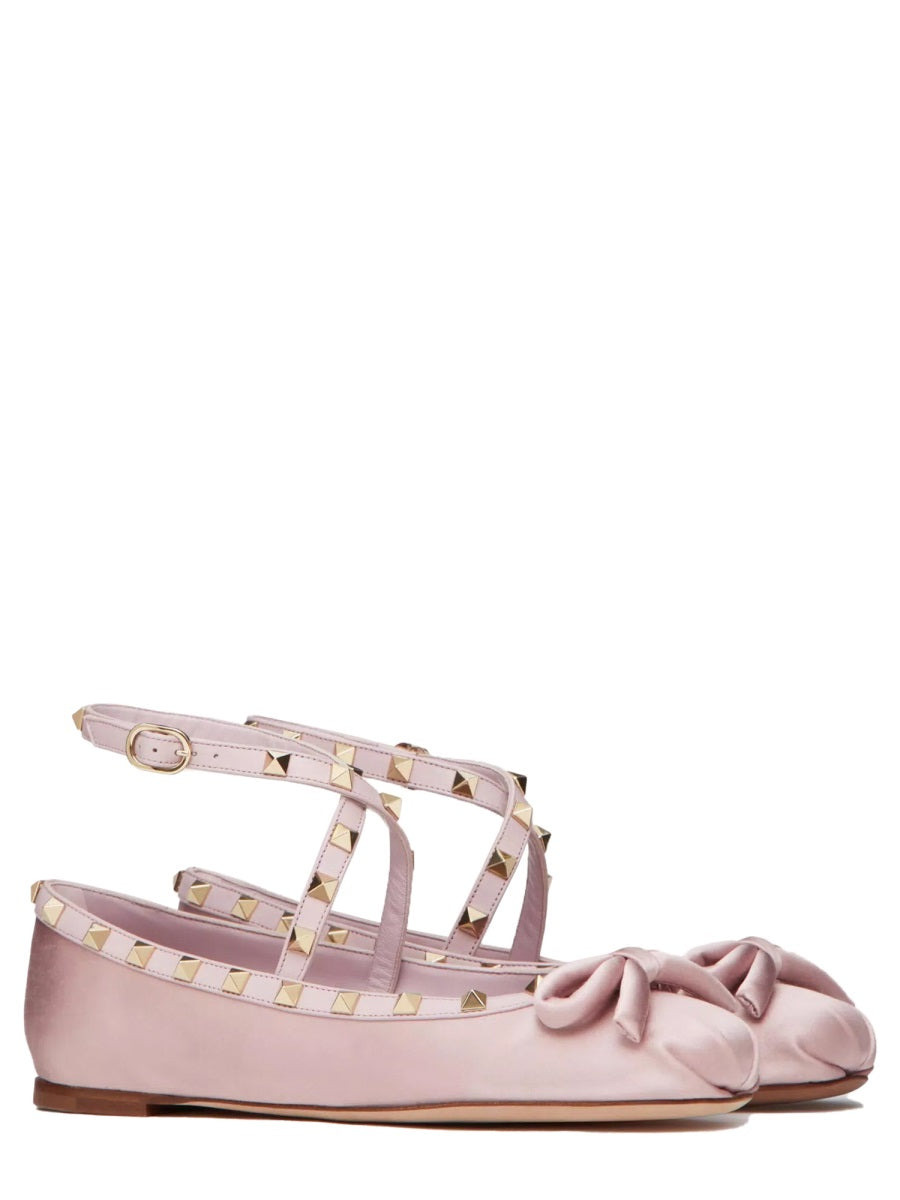 Valentino Garavani Women Satin "Rockstud" Ballerina - 4