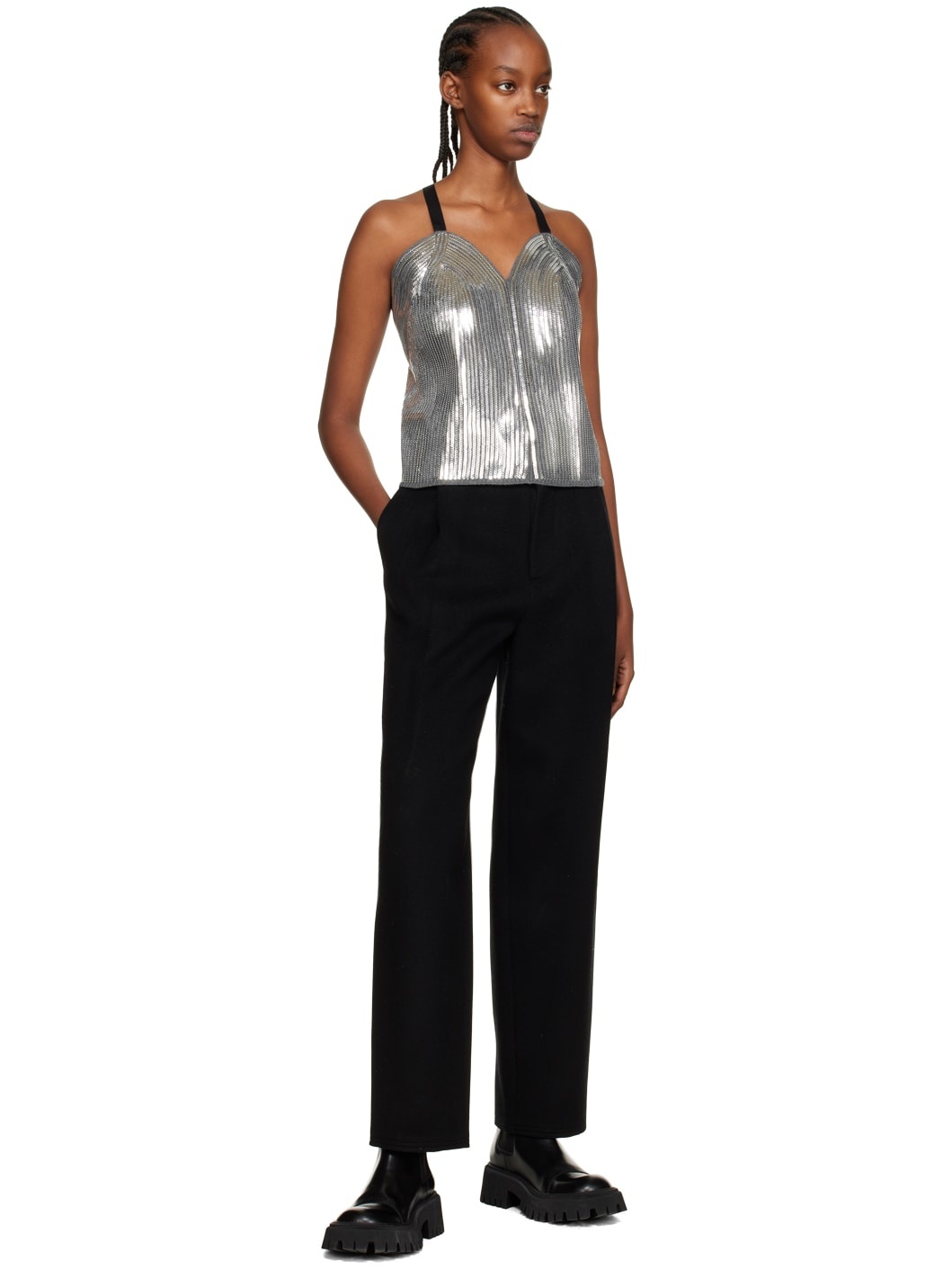 Black Wide Fit Trousers - 4