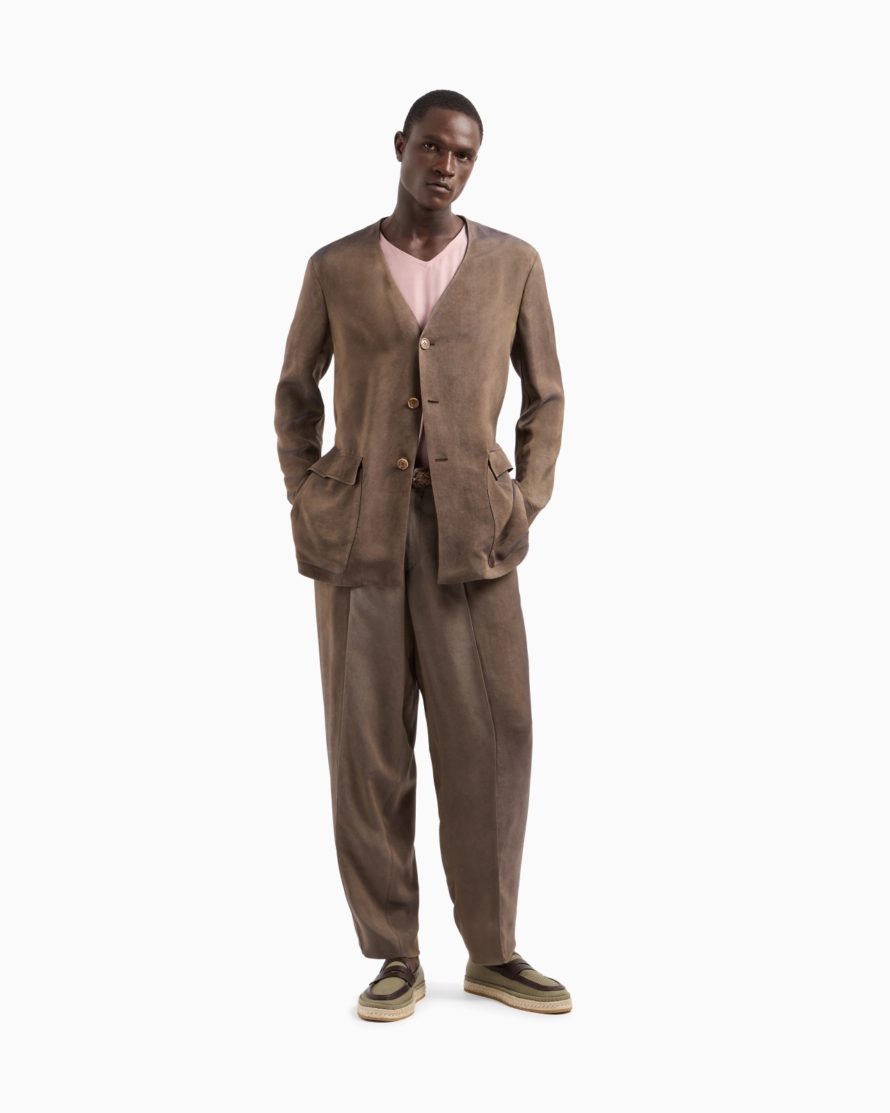 SINGLE-PLEAT VISCOSE TWILL TROUSERS - 2