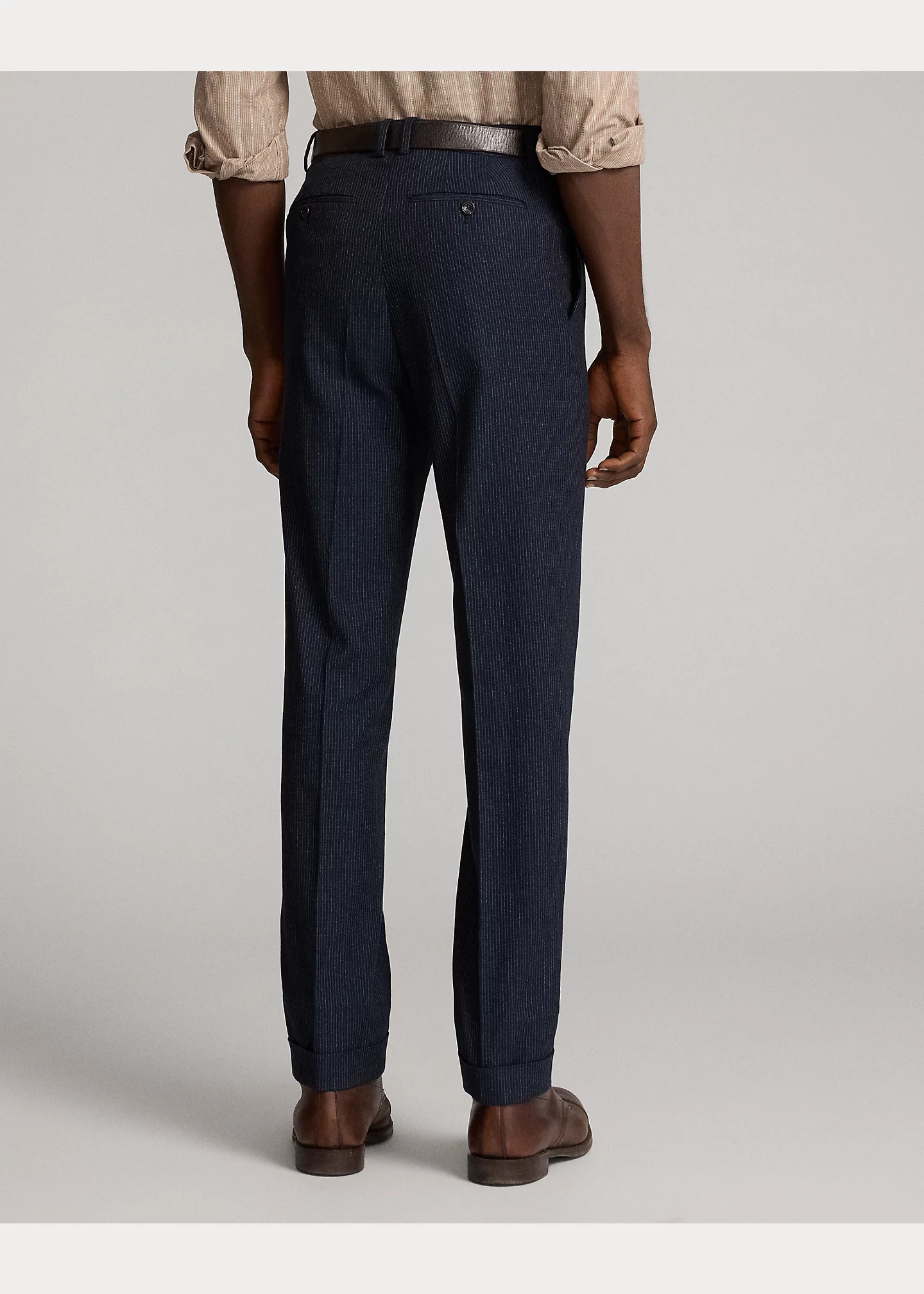 Slim Striped Herringbone Suit Trouser - 4