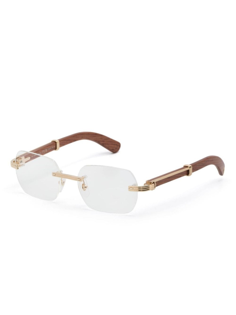 Cartier rimless rectangle-frame glasses outlook