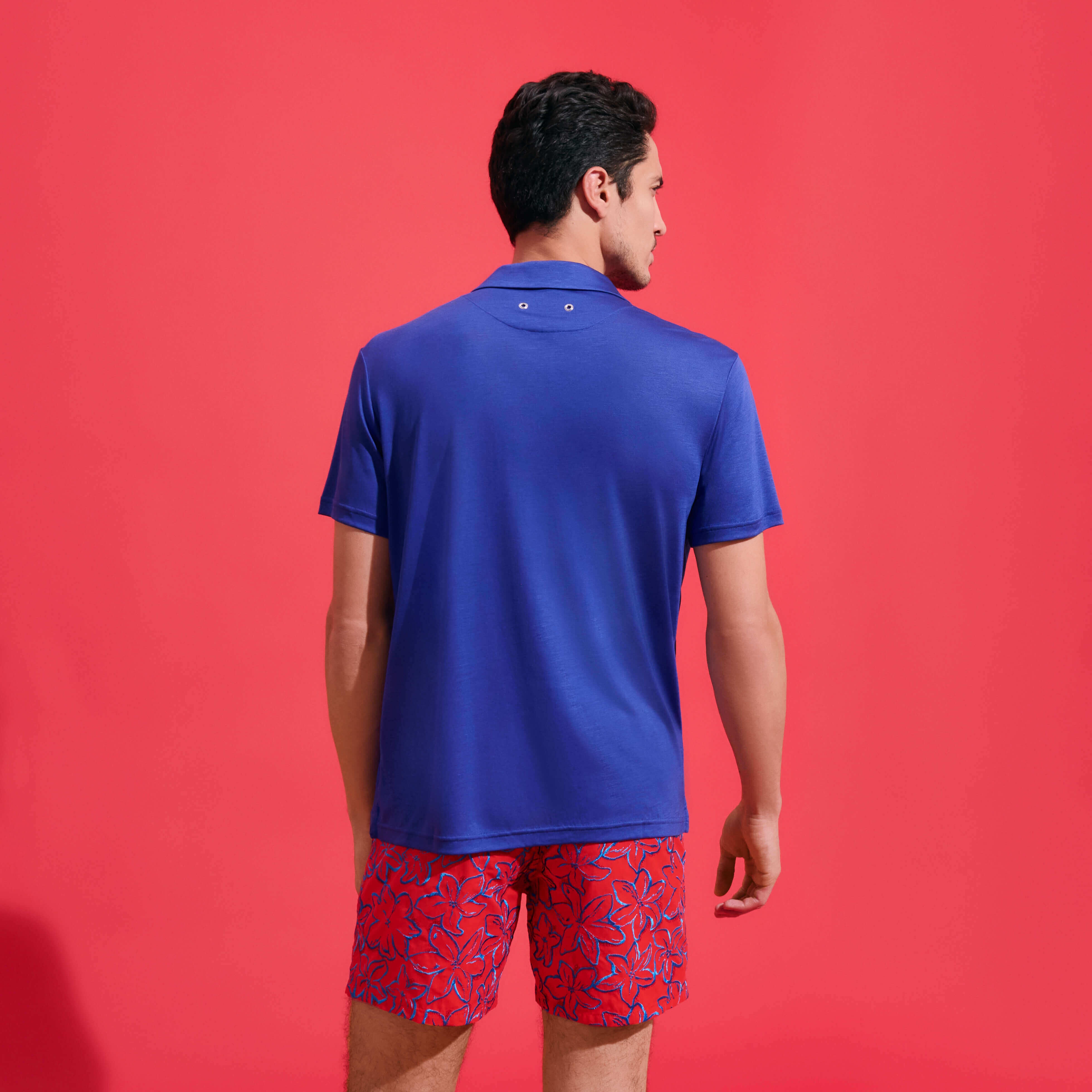 Men Tencel Polo Shirt Solid - 4